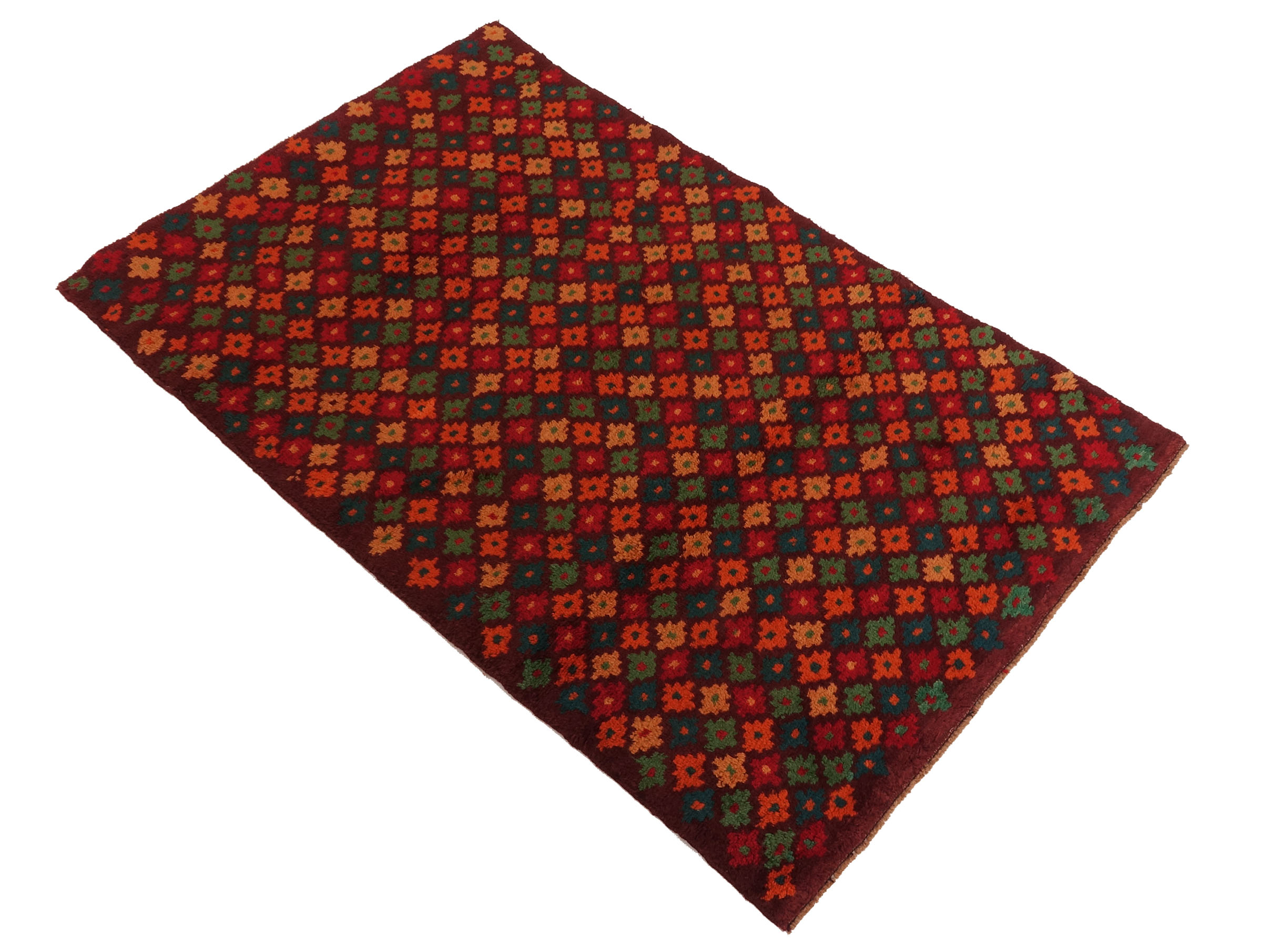 Gabbeh Teppich 110x170 Handgeknüpft Braun Streifen Orientalisch UNIKAT Kurzflor
