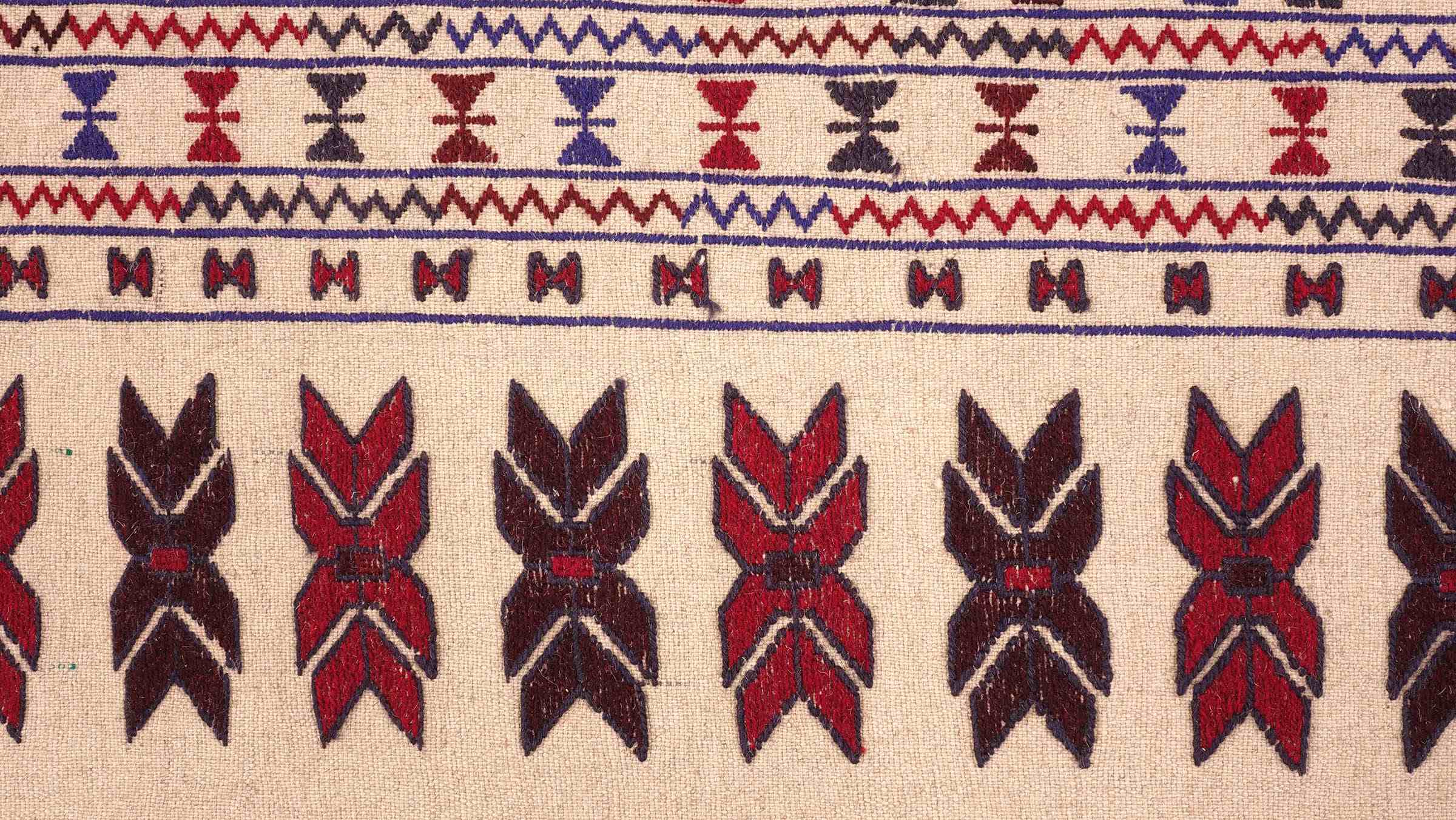 Afghan Kelim Gol Barjasta Teppich 120x180 Handgewebt Beige Geometrisch Handarbeit
