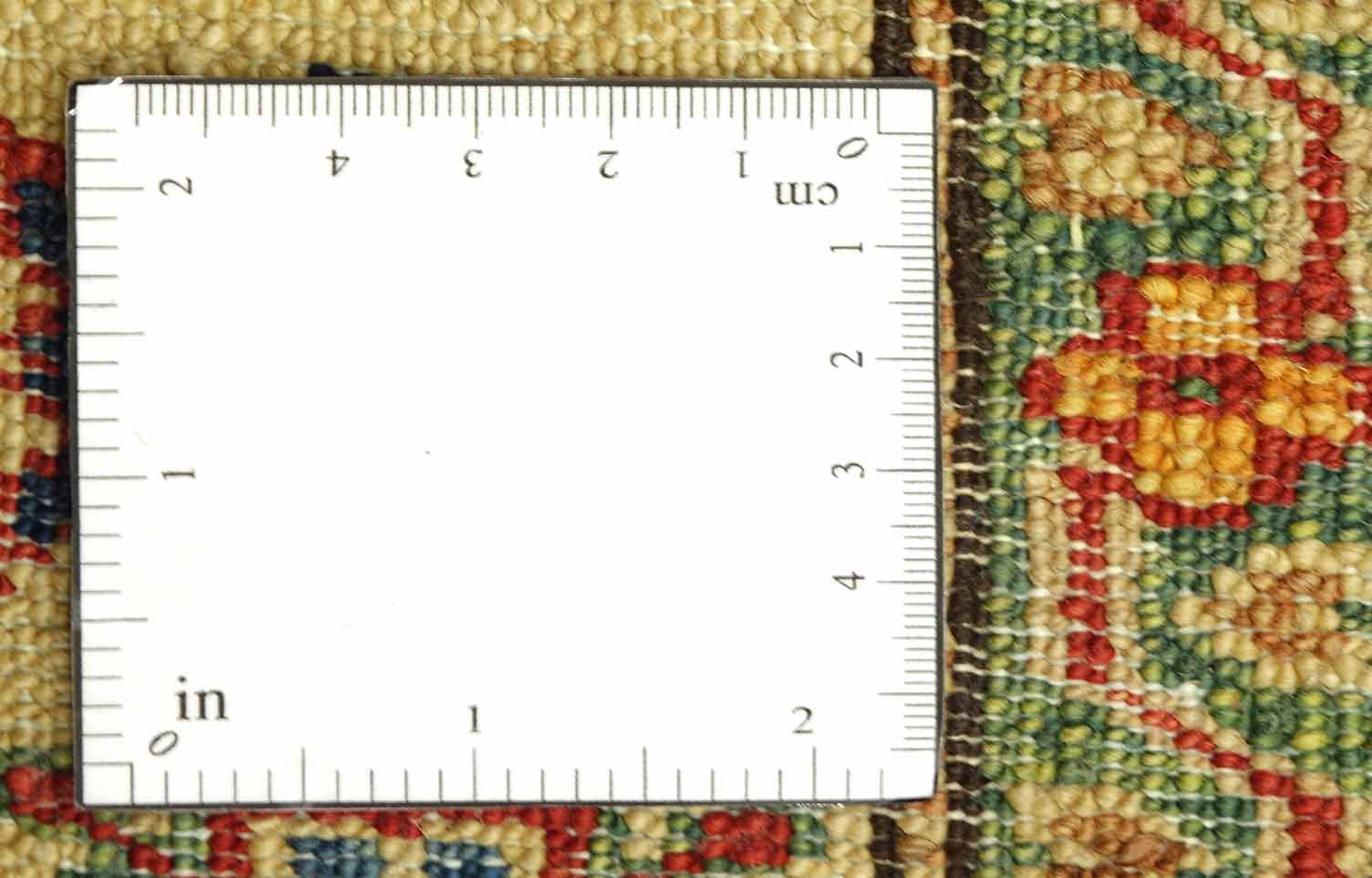 Afghan Kazak Fein 100x120 Handgeknüpft Orientteppich Schwarz Umrandung Wolle