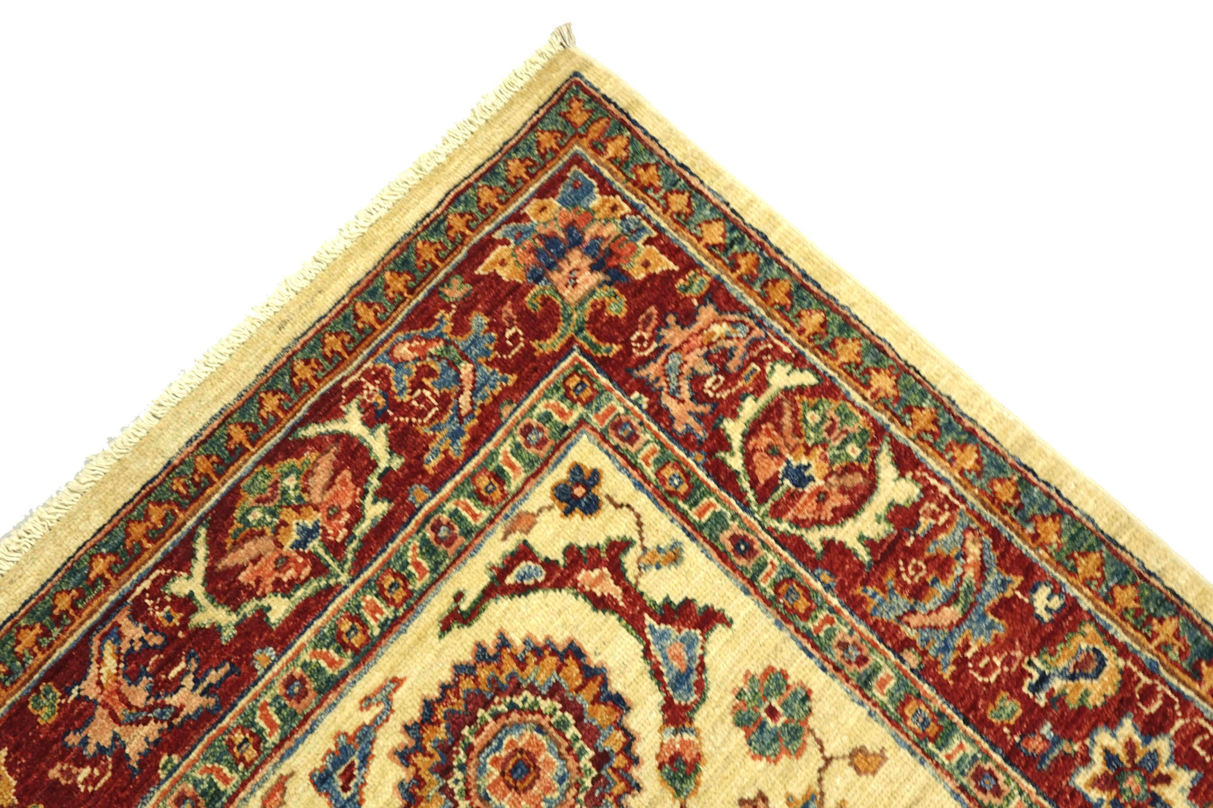 Afghan Chobi Ziegler 80x300 Handgeknüpft Orientteppich Läufer Beige Blumenmuster