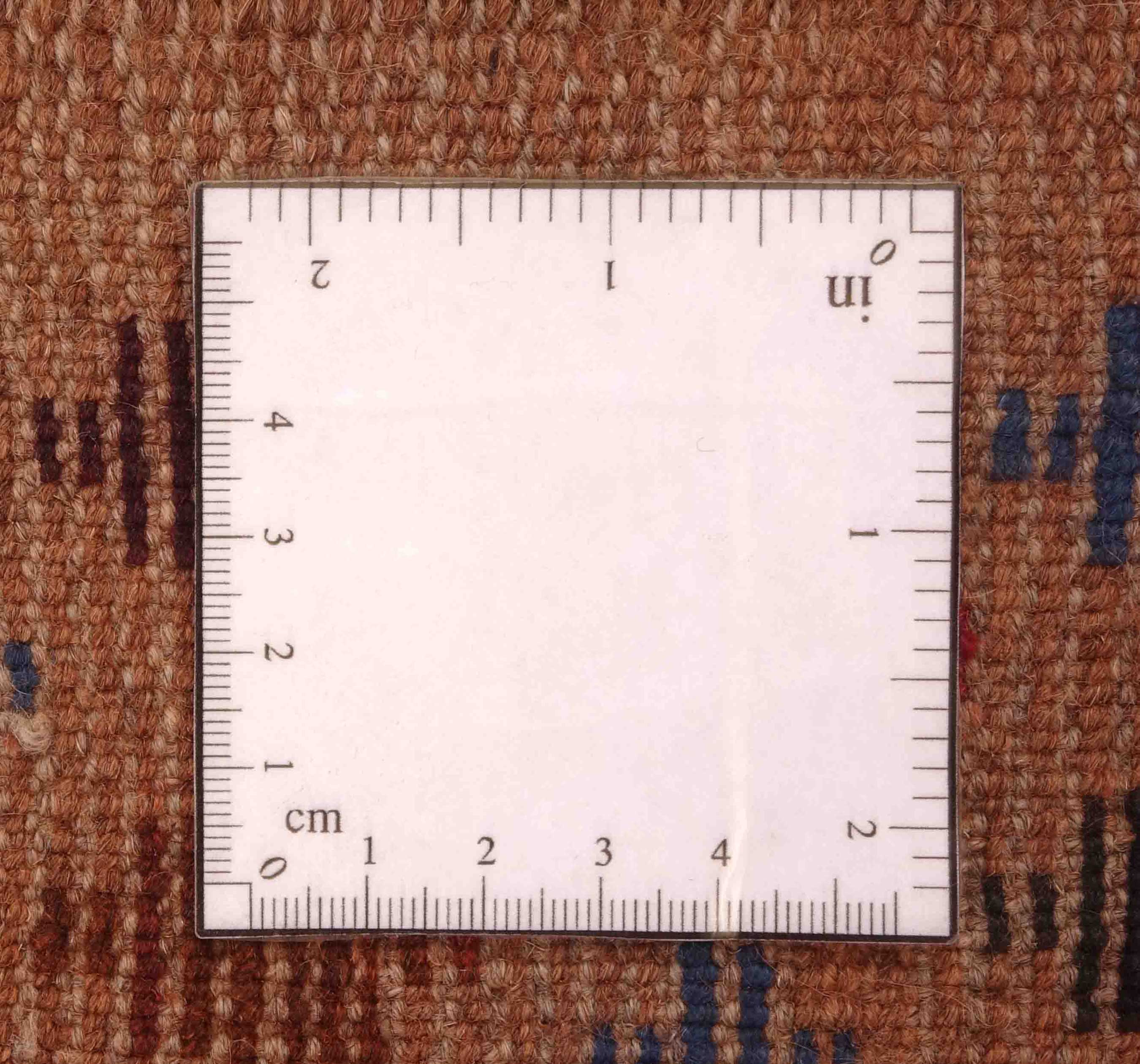 Gabbeh Teppich 110x180 Handgeknüpft Braun Streifen Orientalisch UNIKAT Kurzflor