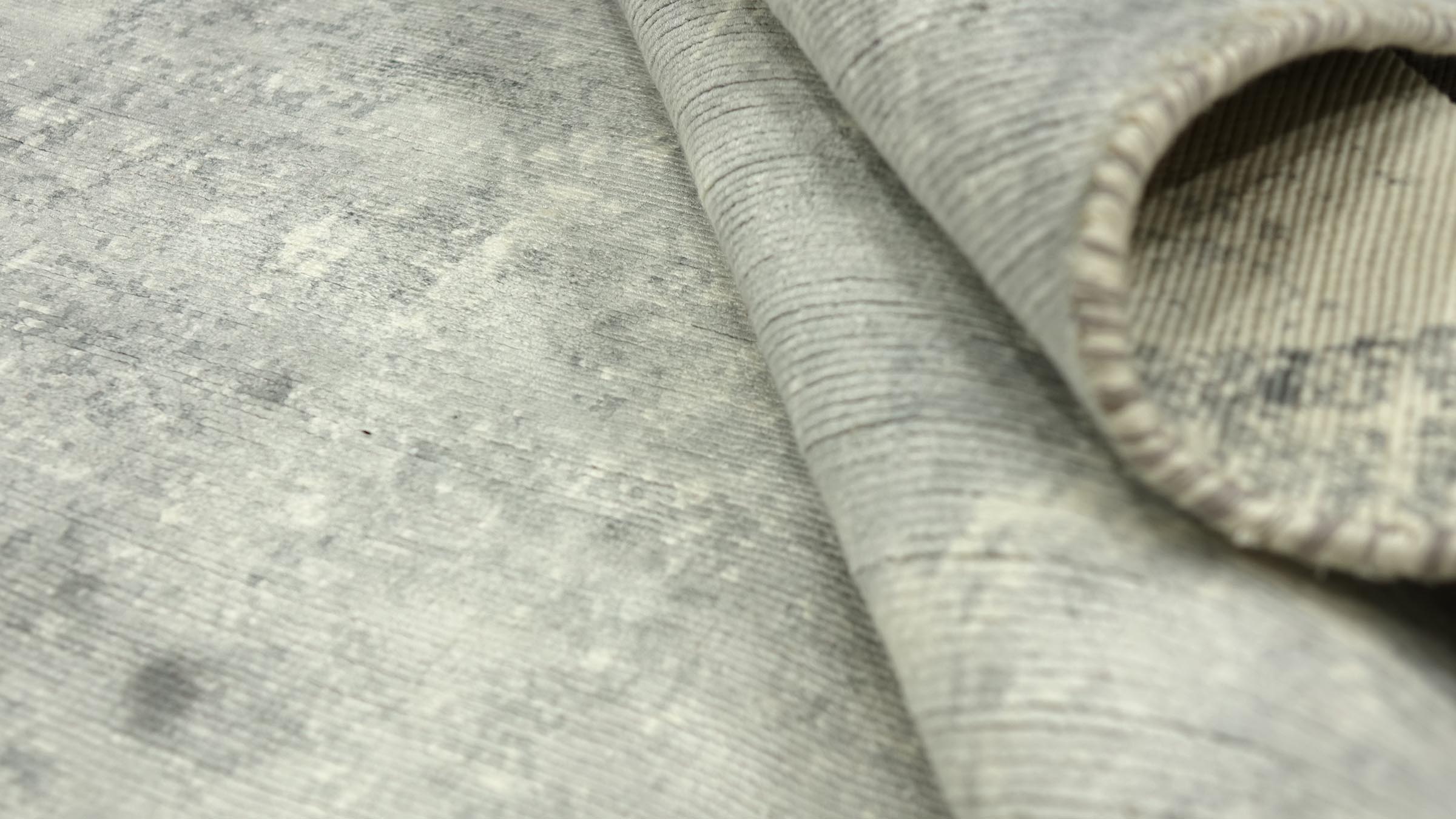 Handloom Vintage 230x160 Handgewebt Teppich 160x230 Grau Abstrakt Handarbeit Orient