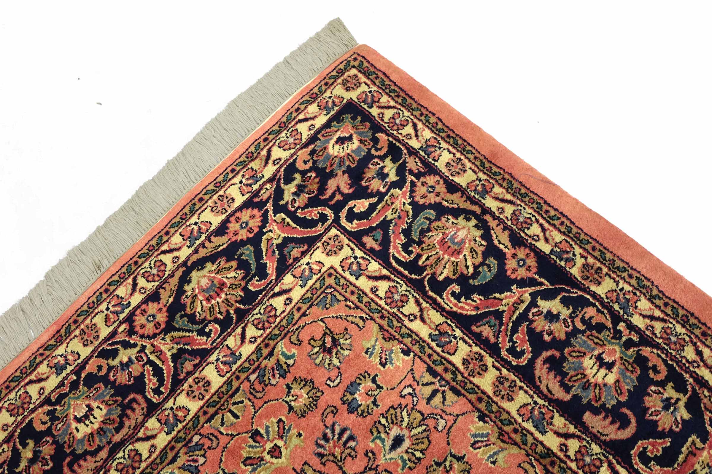 Sarough Teppich 210x240 Handgeknüpft Quadratisch Rosa Floral Wolle Kurzflor Rug
