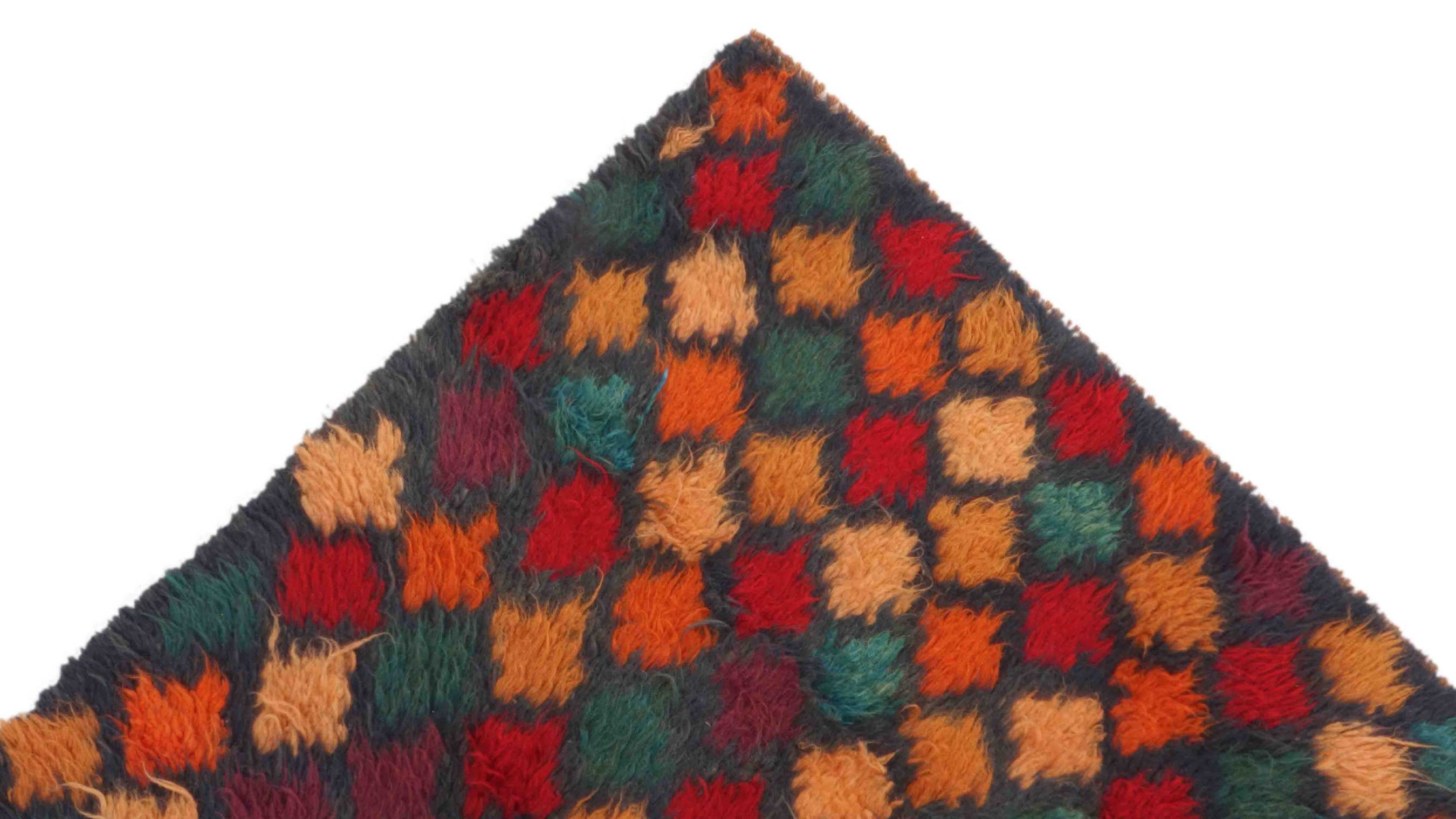 Gabbeh Teppich 120x180 Handgeknüpft Grün Durchgemustert Orientalisch UNIKAT Kurzflor