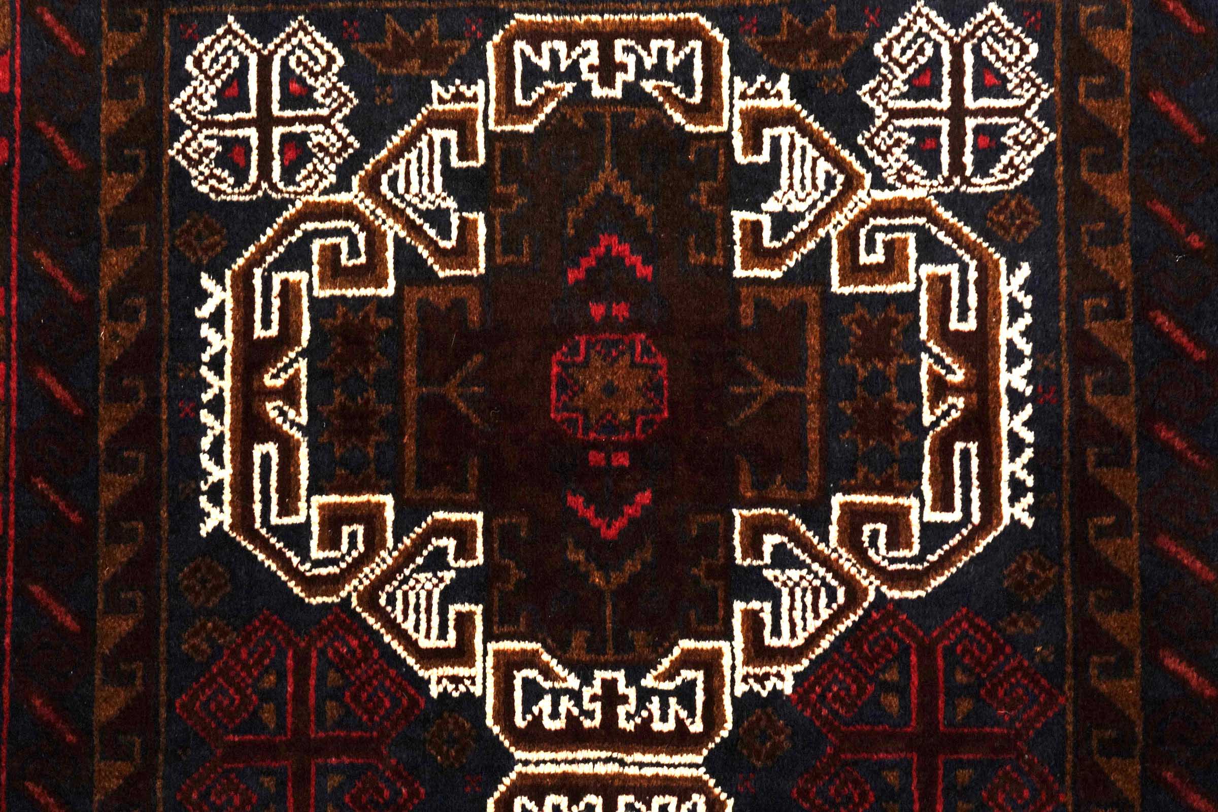 Afghan Belutsch Baluch 110x190 Handgeknüpft Orientteppich Dunkelblau