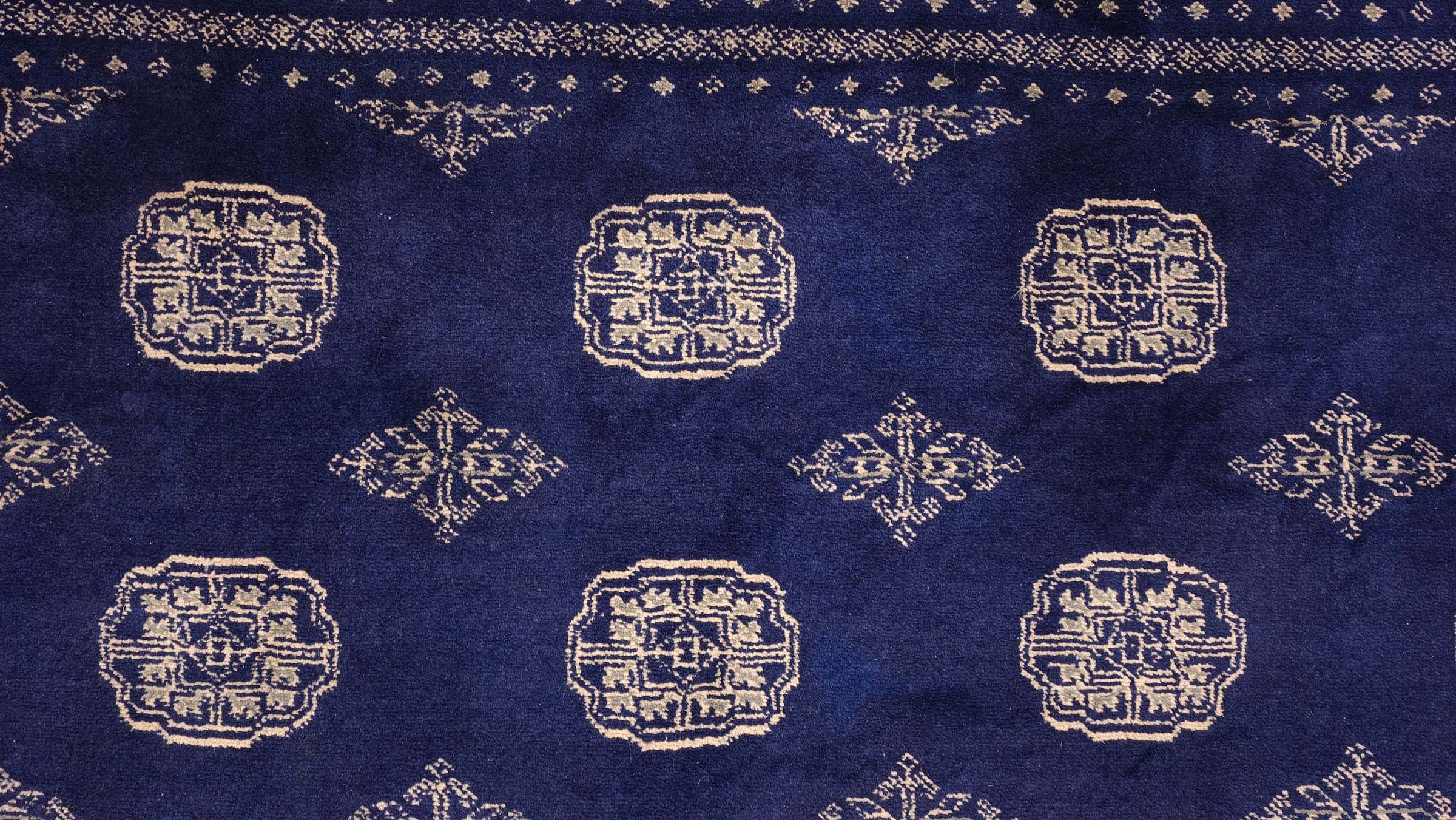 Pakistan Buchara 3ply Teppich 200x200 Handgeknüpft Quadratisch Blau Geometrisch Orient