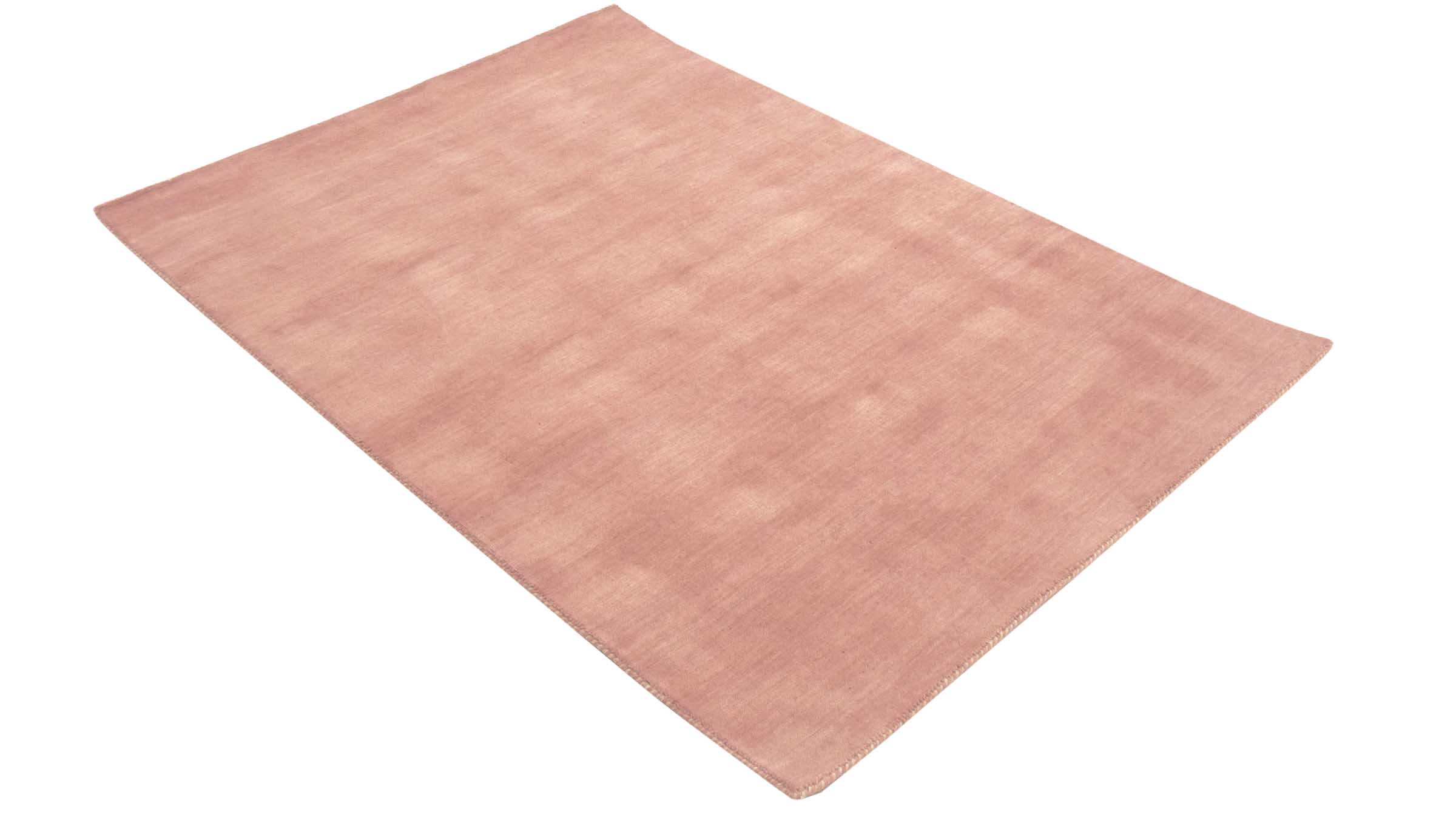 Wollteppich Gabbeh UNI 40x60 Handgewebt Rosa Einfarbig Handarbeit Zimmer