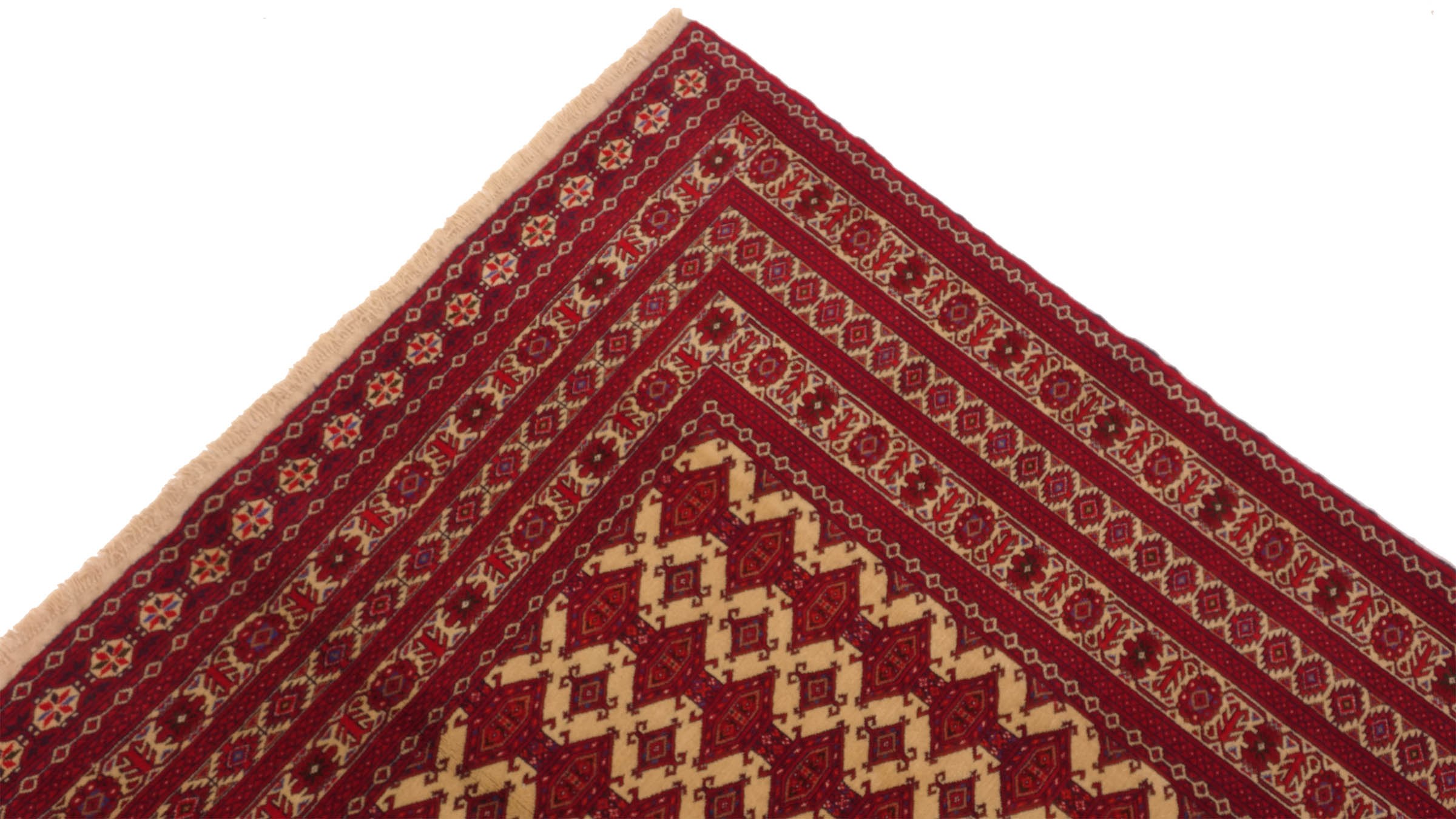 Afghan Teppich Zahir Shahi 200x300 Handgeknüpft Rot Geometrisch Orientalisch UNIKAT