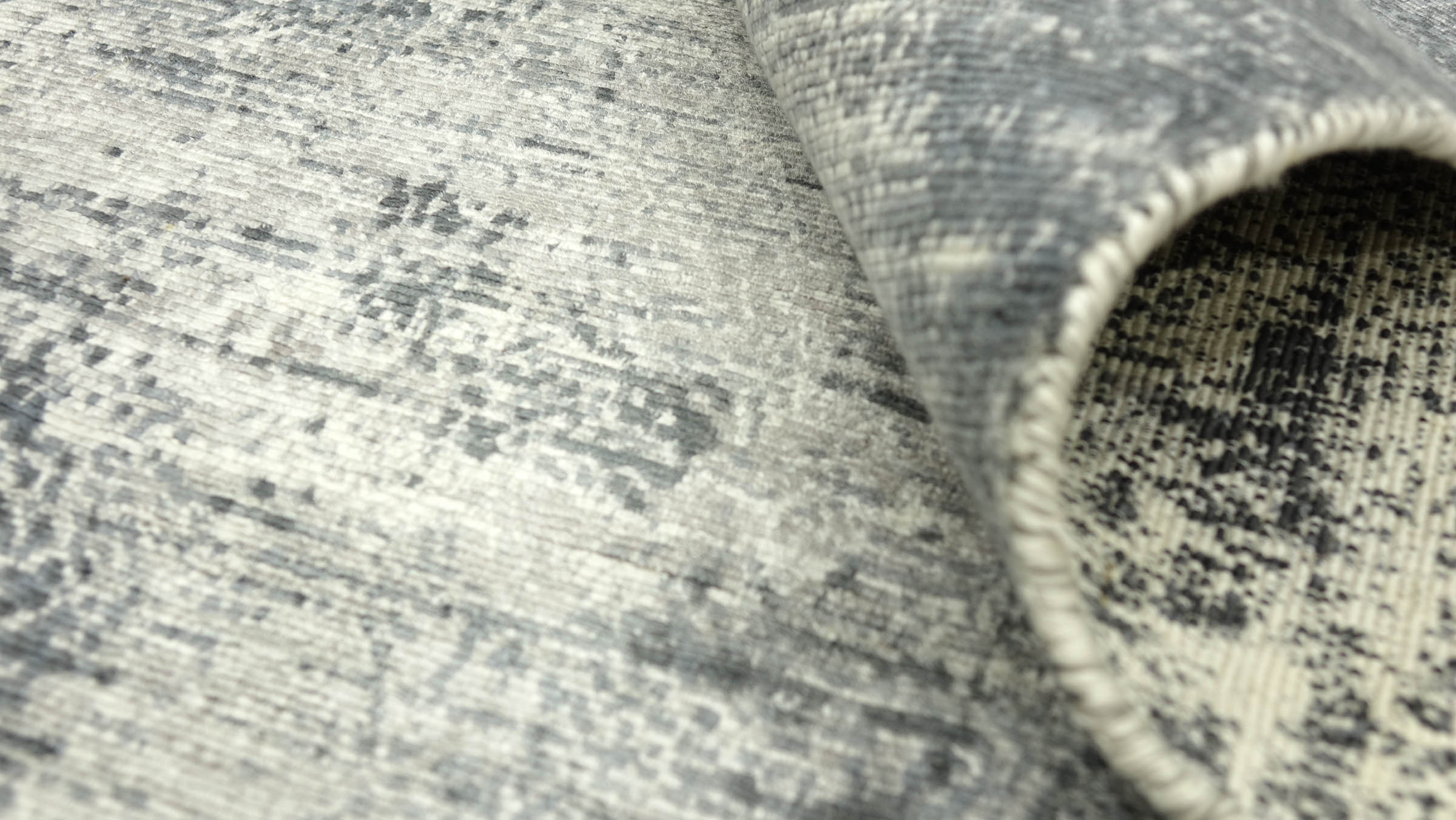 Handloom Vintage 230x160 Handgewebt Teppich 160x230 Grau Abstrakt Handarbeit Orient