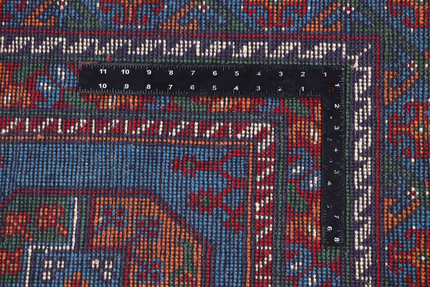 Afghan Akcha Rang Dar Teppich 170x240 Handgeknüpft Blau Durchgemustert Orient Kurzflor
