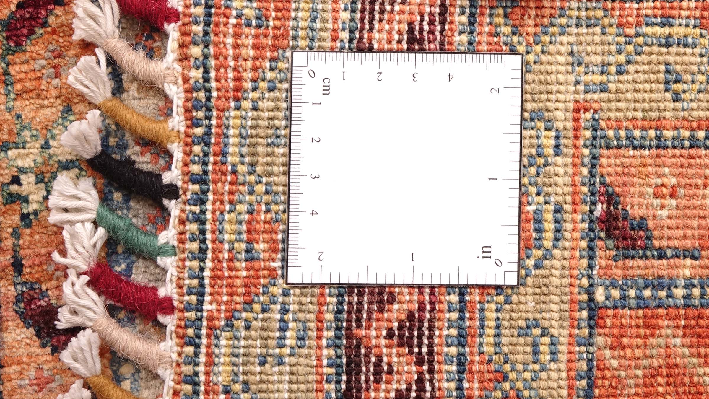 Afghan Khorjin Shaal Teppich 100x150 Handgeknüpft Grau Streifen Orient Kurzflor