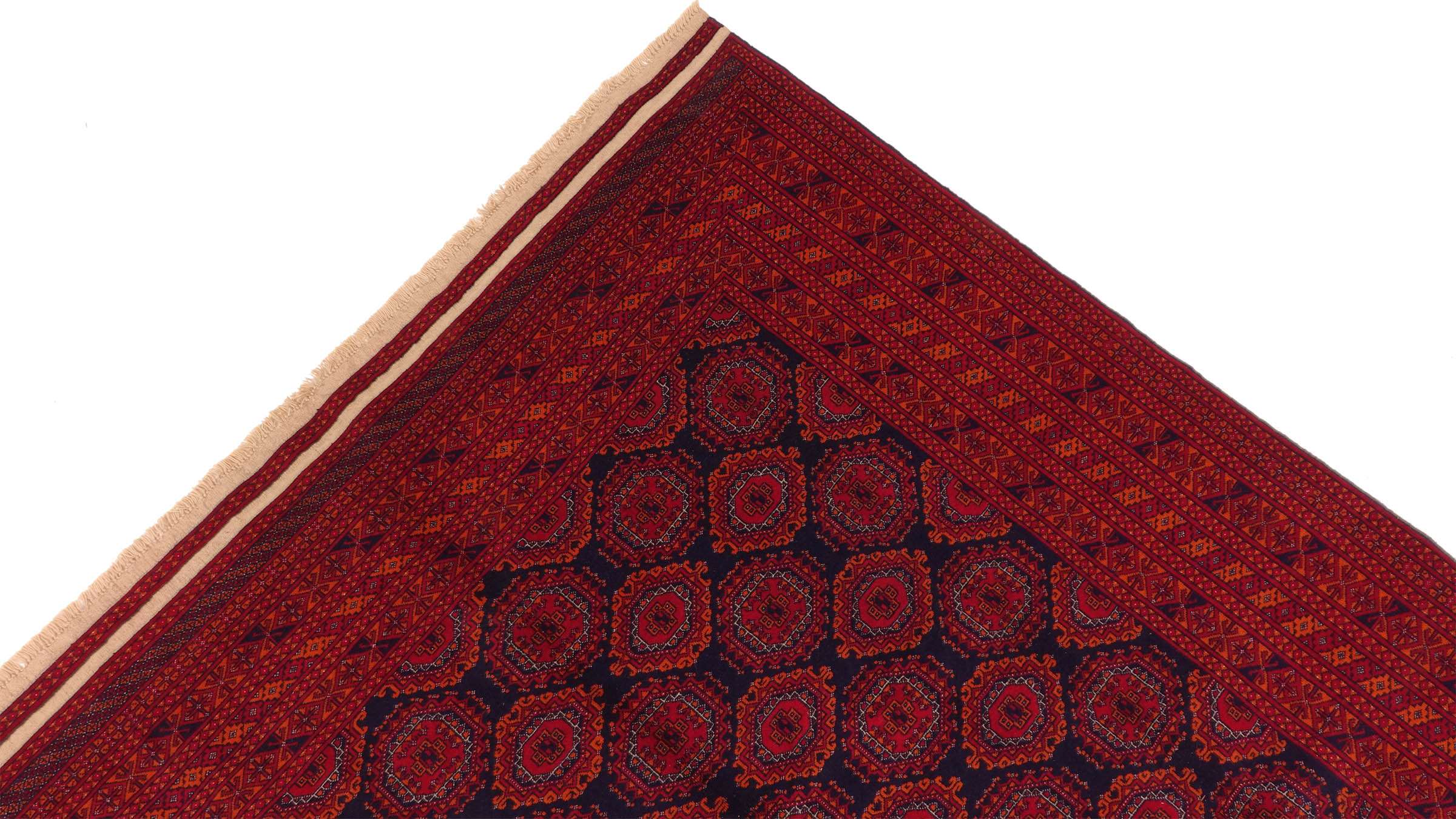 Afghanischer Teppich Sarough 200x300 Handgeknüpft Rot Geometrisch Orientalisch UNIKAT