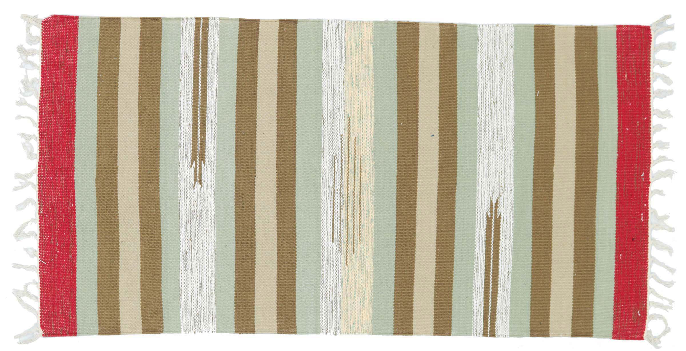 Knallbunter Kelim Teppich 60x120 Handgewebt Mehrfarbig Streifen Handarbeit Gewebt