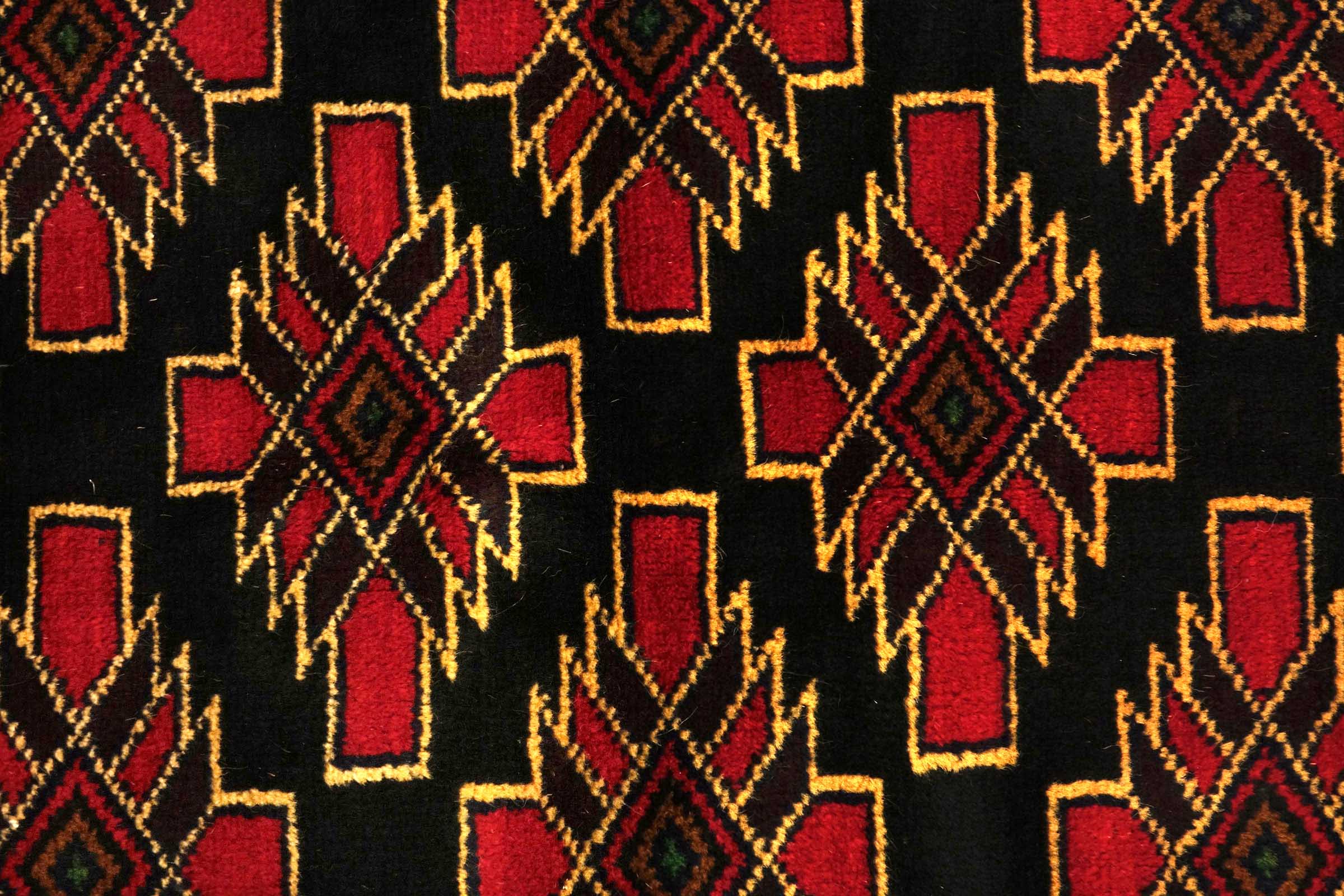 Afghan Belutsch Baluch 100x190 Handgeknüpft Orientteppich Schwarz