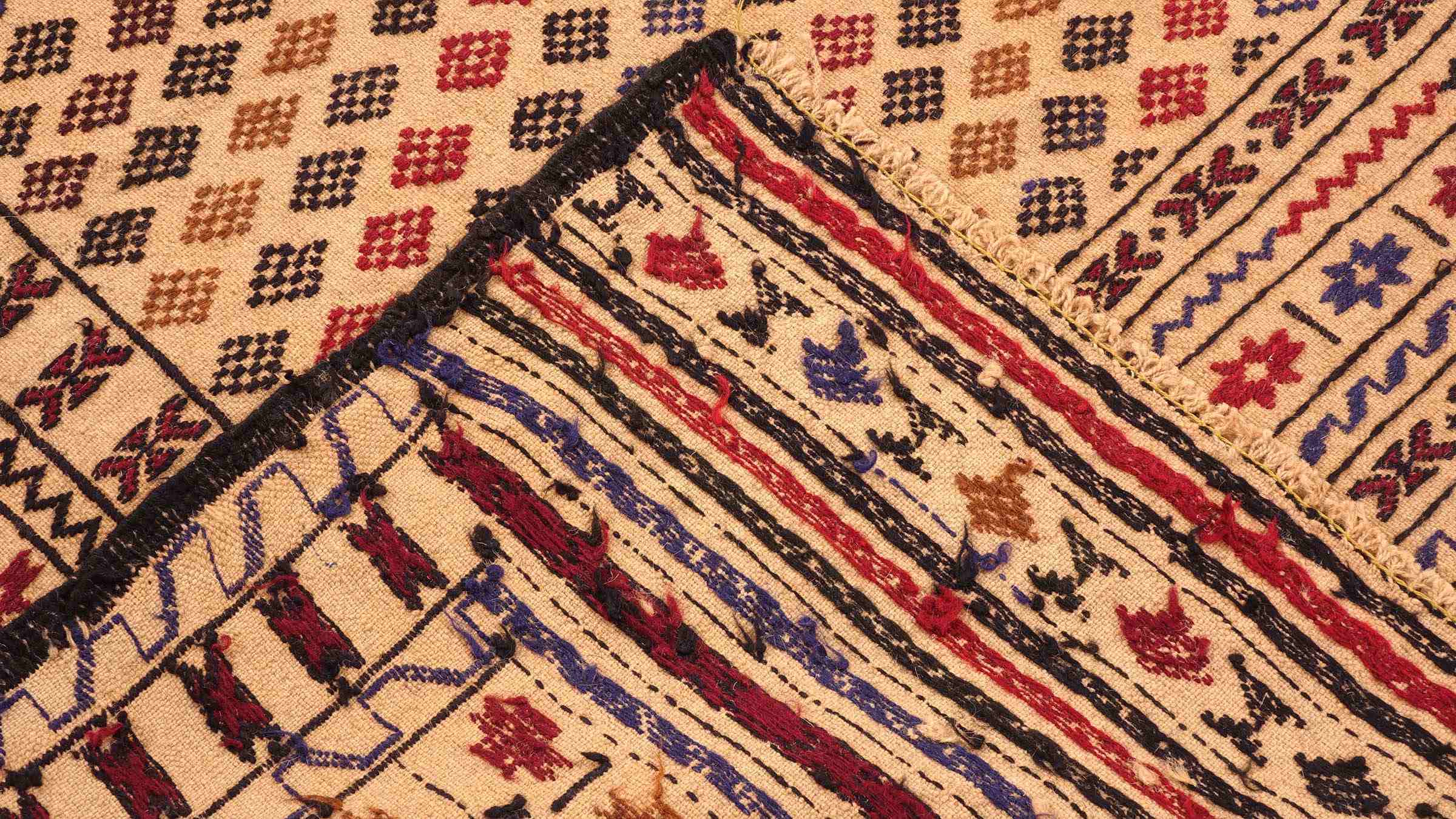 Afghan Kelim Gol Barjasta Teppich 120x180 Handgewebt Gold Geometrisch Handarbeit Gewebt