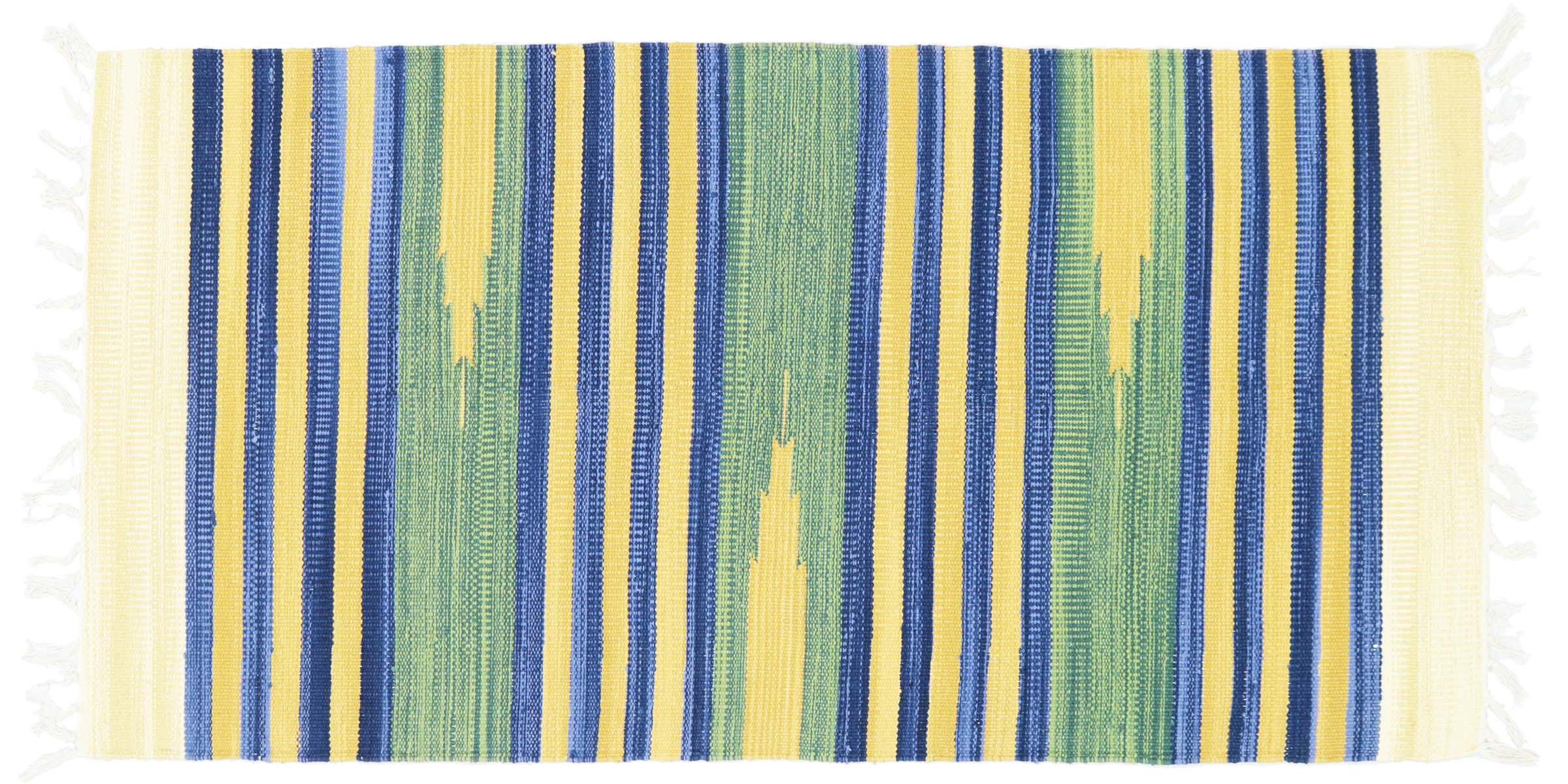 Knallbunter Kelim Teppich 60x120 Handgewebt Mehrfarbig Streifen Handarbeit Gewebt