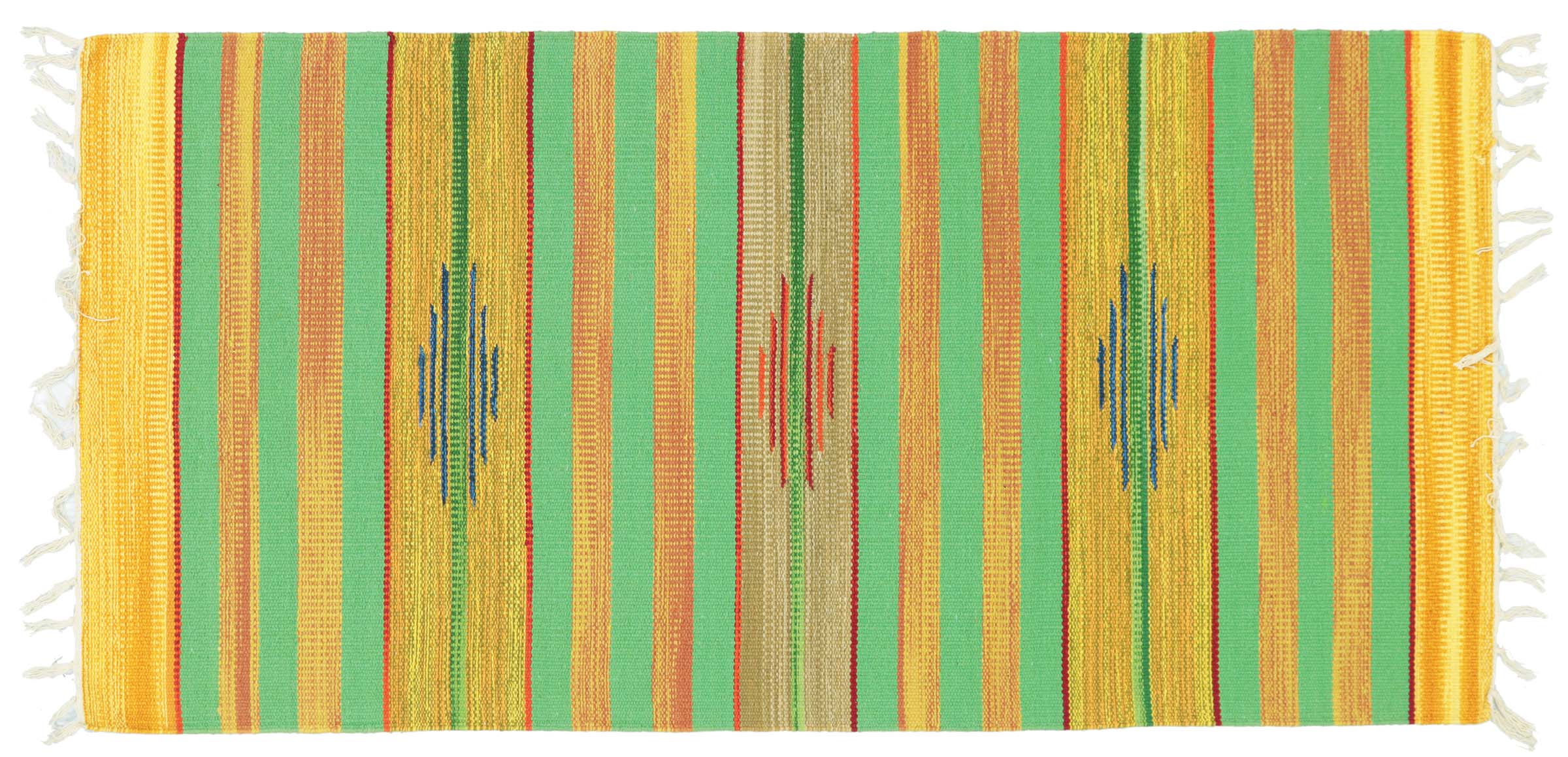 Knallbunter Kelim Teppich 60x120 Handgewebt Mehrfarbig Gestreift Handarbeit Gewebt