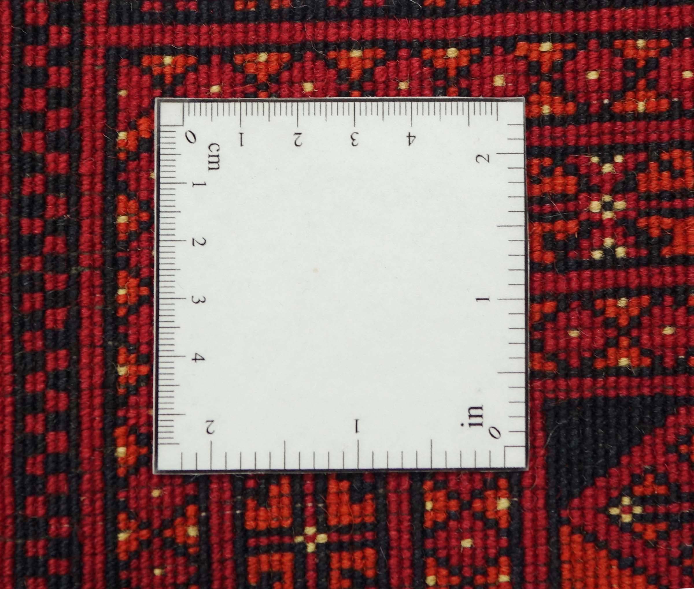 Afghan Teppich 200x300 Handgeknüpft Rot Geometrisch Orient Kurzflor Wohnzimmer