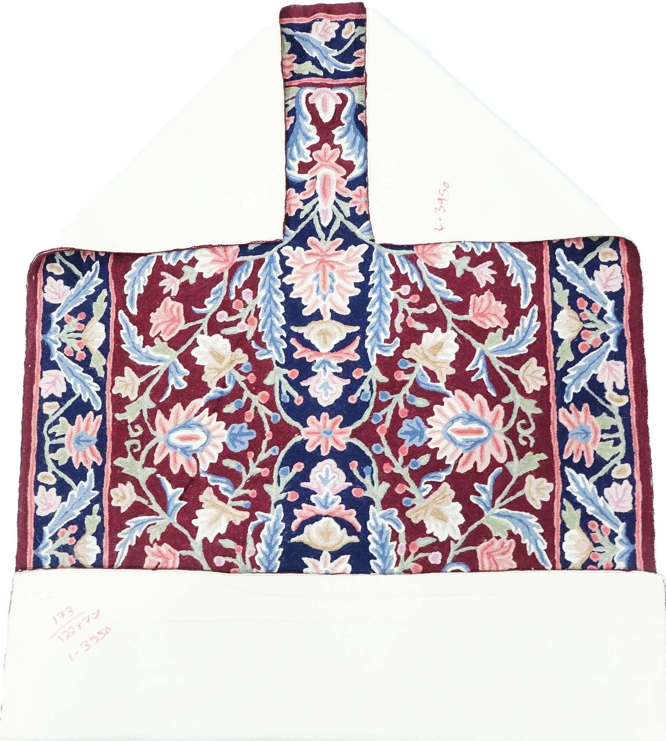 Chainstitch Kettenstich Teppich 80x120 Handgewebt Braun Blumenmuster Handarbeit Gewebt