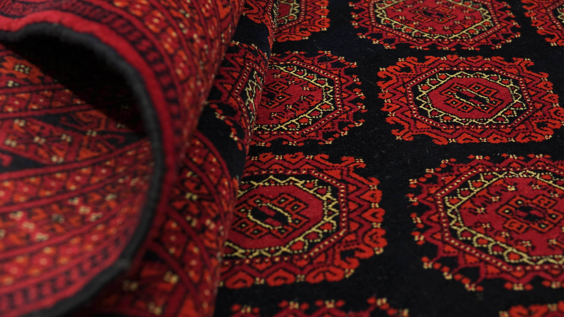 Afghan Teppich 200x300 Handgeknüpft Rot Geometrisch Orient Kurzflor Wohnzimmer