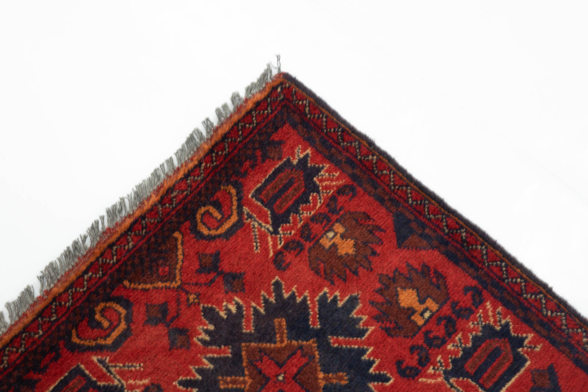 Afghan Khal Mohammadi 50x150 Handgeknüpft Teppich Läufer Braun Geometrisch