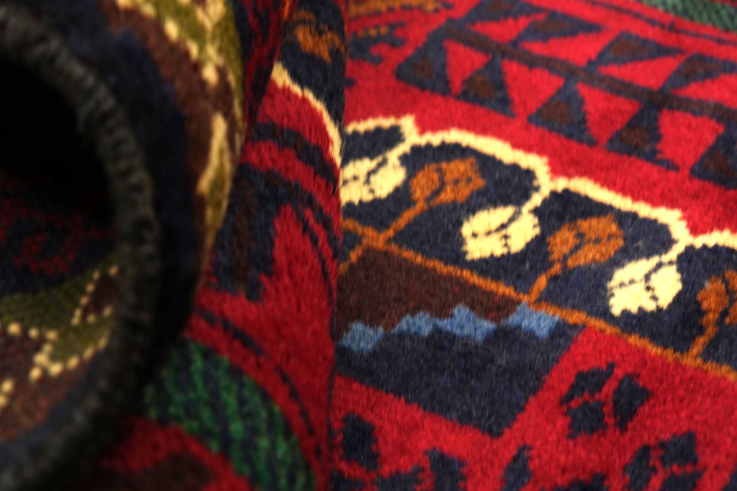 Afghan Belutsch Baluch 110x200 Handgeknüpft Orientteppich Rot Geometrisch Wolle