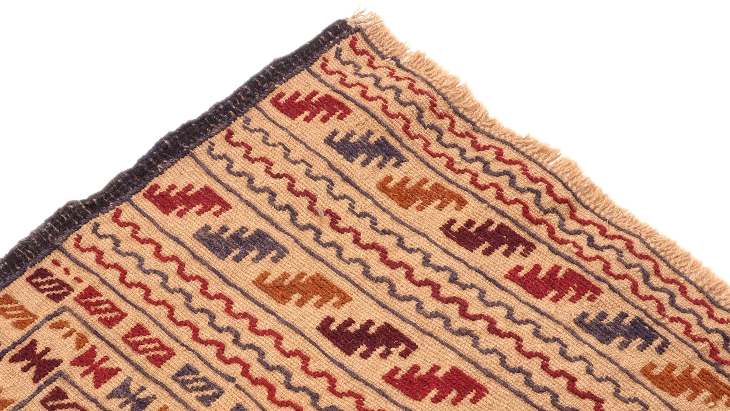Afghan Kelim Gol Barjasta Teppich 120x190 Handgewebt Gold Geometrisch Handarbeit Gewebt