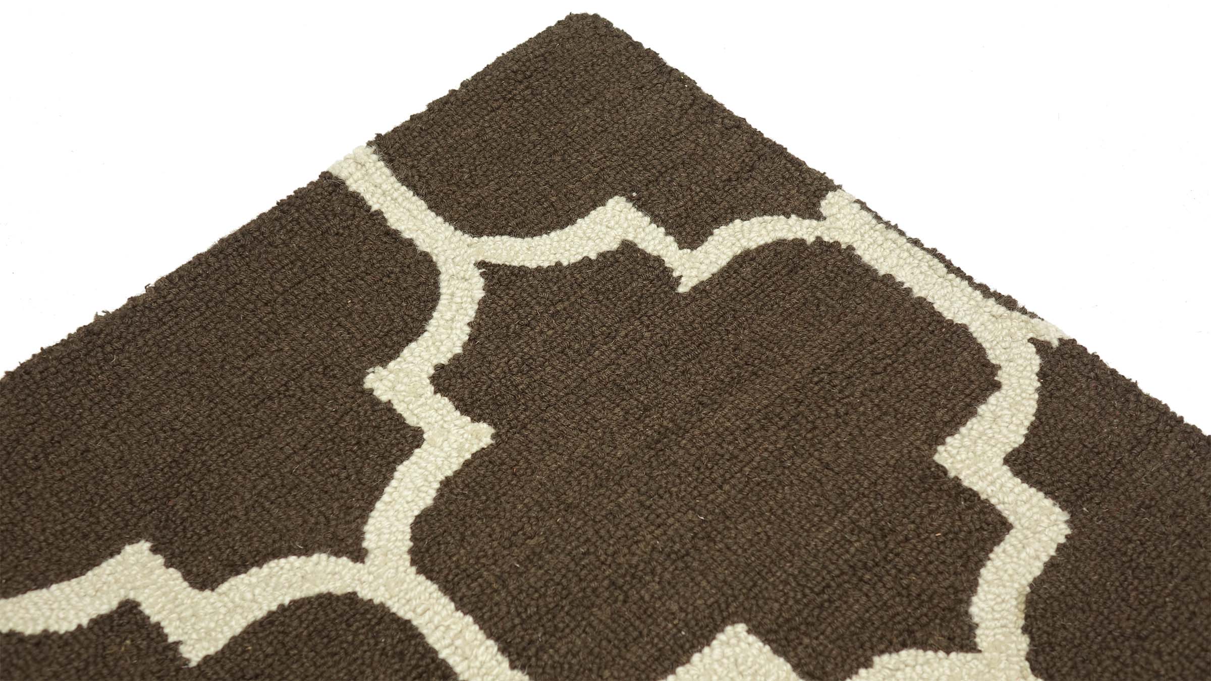 Carpet Moroccan Design 120x180 Brown Ornaments Hand Tufted Modern