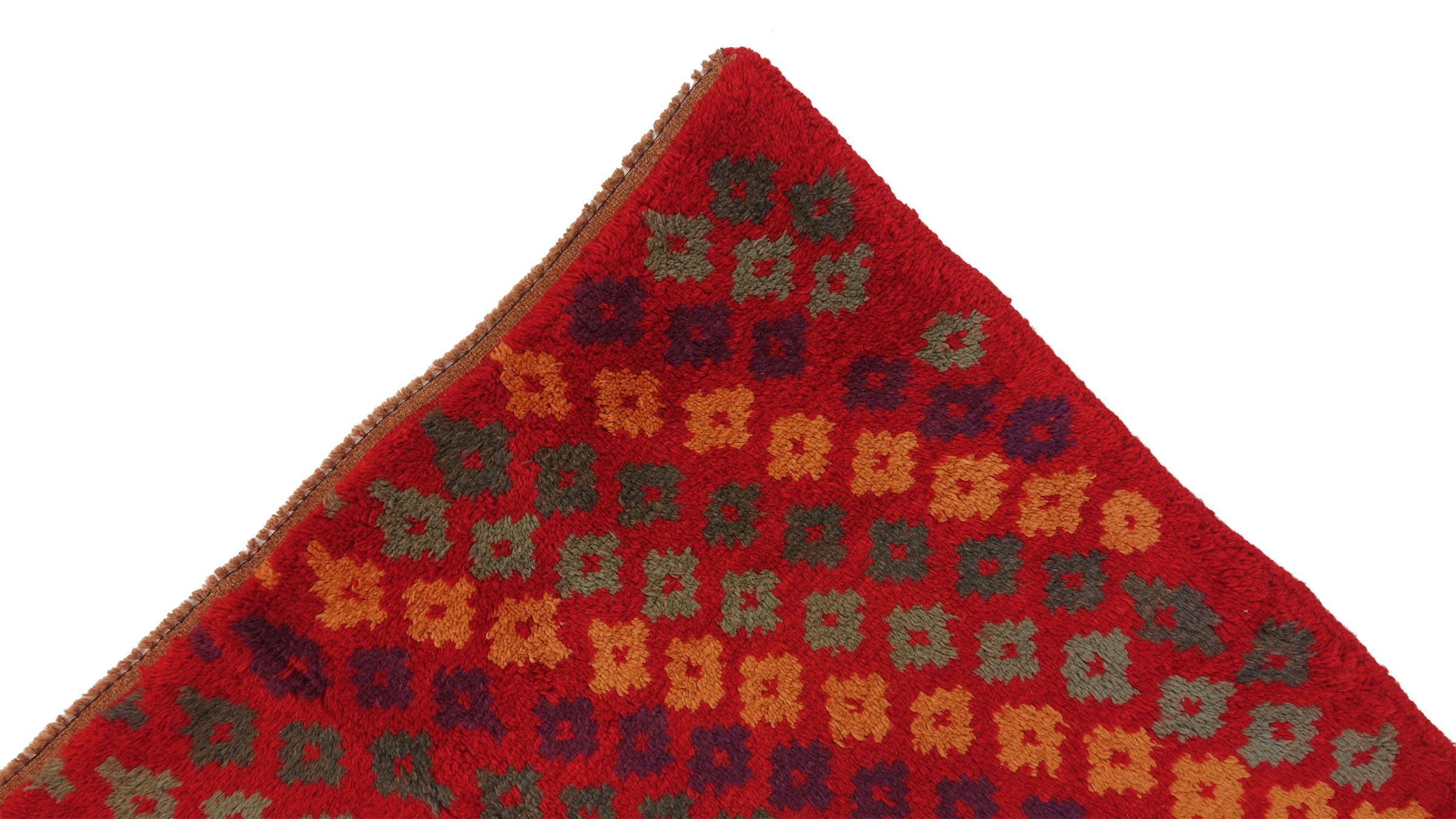 Gabbeh Teppich 110x190 Handgeknüpft Rot Gestreift Orientalisch UNIKAT Kurzflor