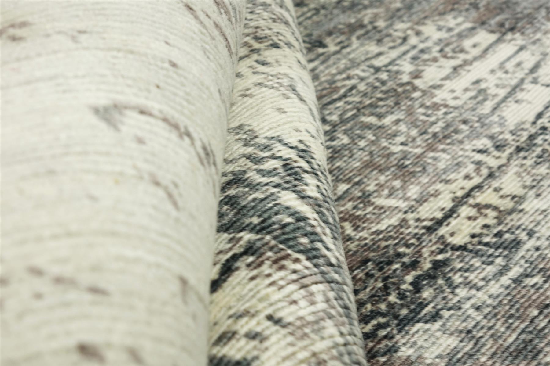 Handloom Vintage 230x160 Handgewebt Teppich 160x230 Grau Abstrakt Handarbeit Orient