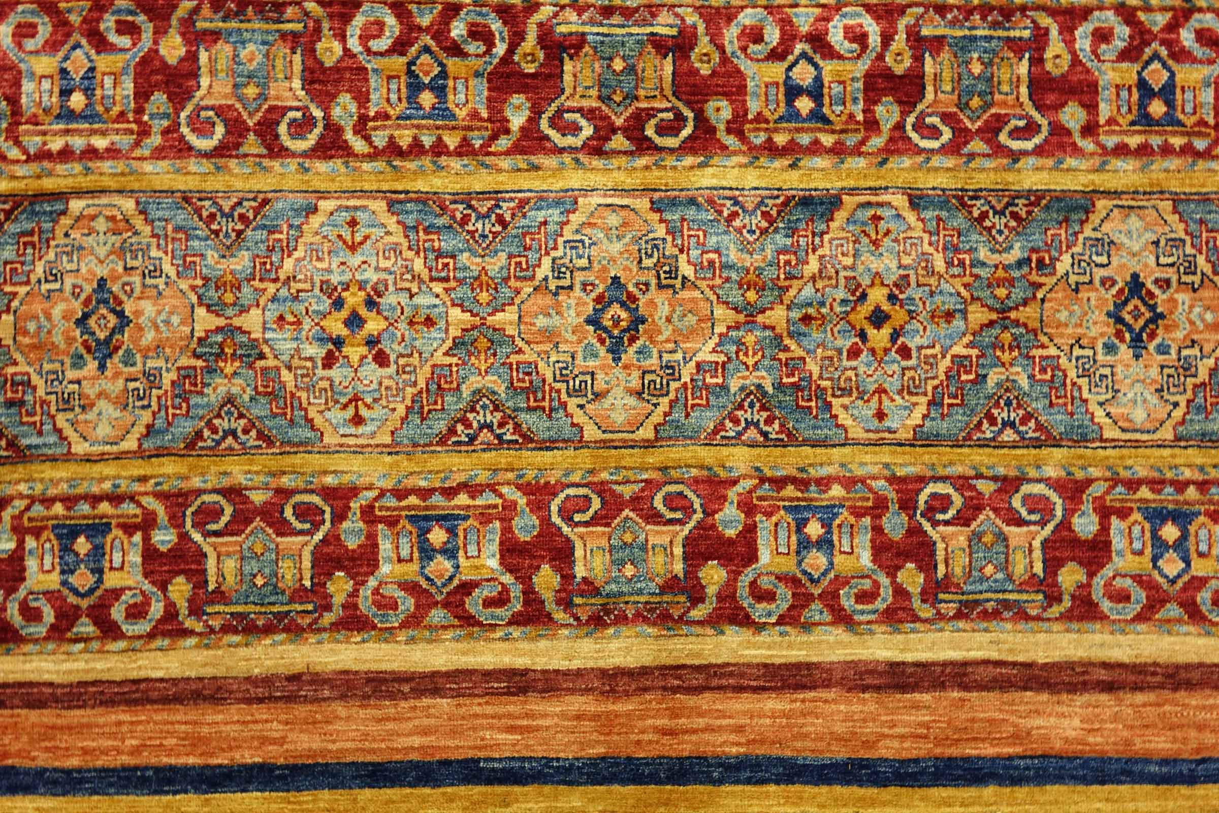 Afghan Khorjin Shaal 150x190 Handgeknüpft Orientteppich Rot Floral Wolle