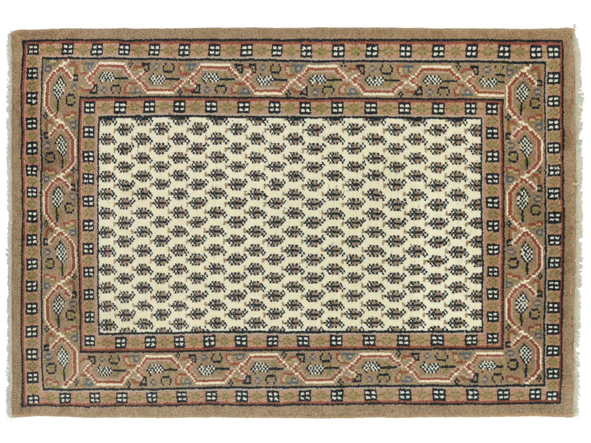 Mir Sarough Wohnzimmerteppiche 120x180 160x230 200x300 Rot Beige Kurzflor Wolle