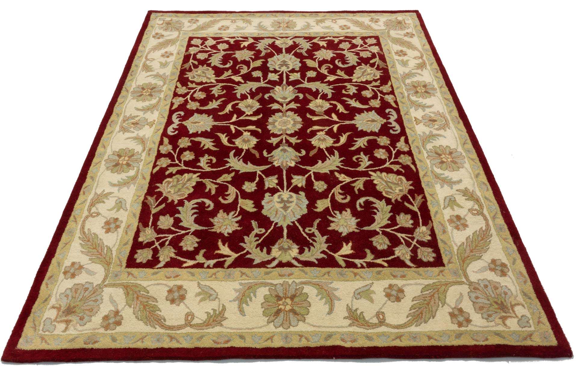 Handgefertigter Teppich 300x240 Handgetuftet Handarbeit 240x300 Rot Geometrisch Muster