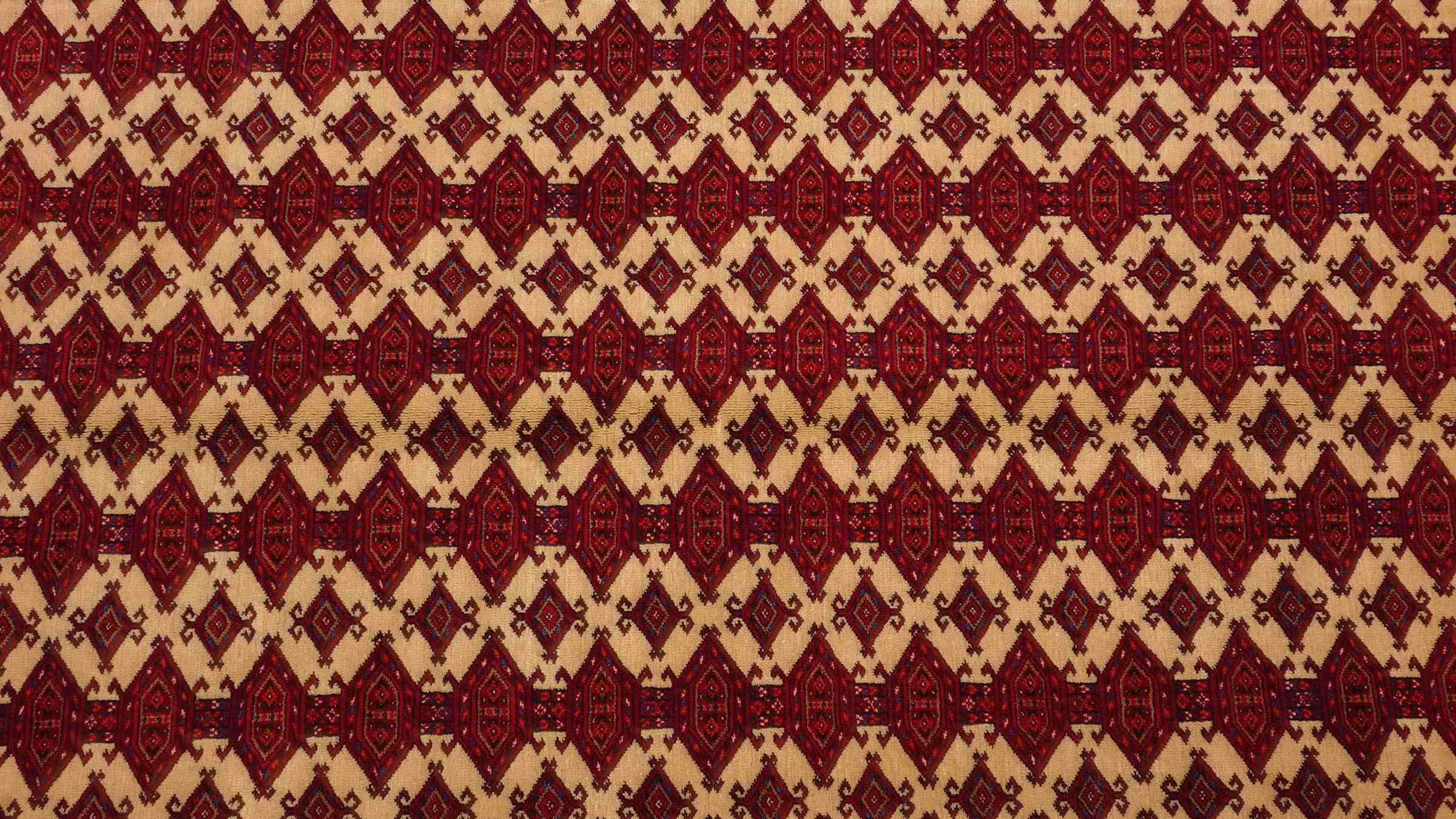 Afghan Teppich Zahir Shahi 200x300 Handgeknüpft Rot Geometrisch Orientalisch UNIKAT