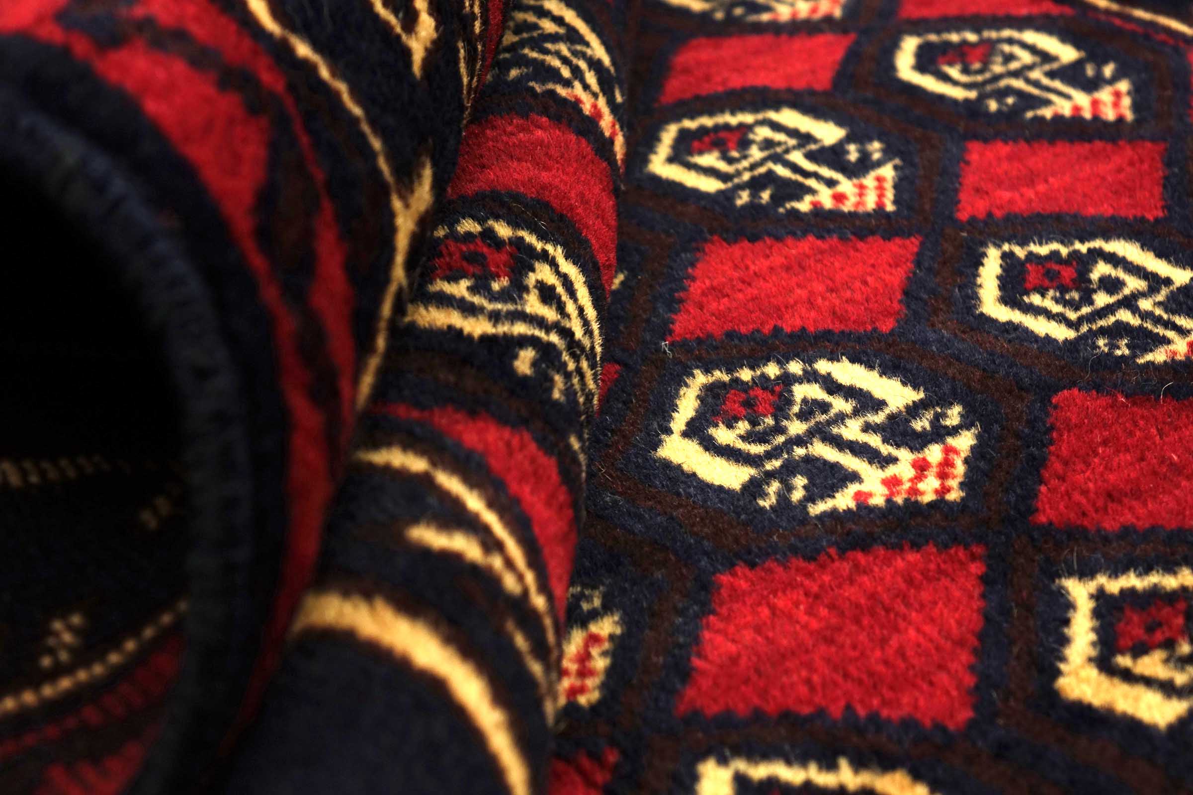 Afghan Belutsch Baluch 120x210 Handgeknüpft Orientteppich Rot Durchgemustert
