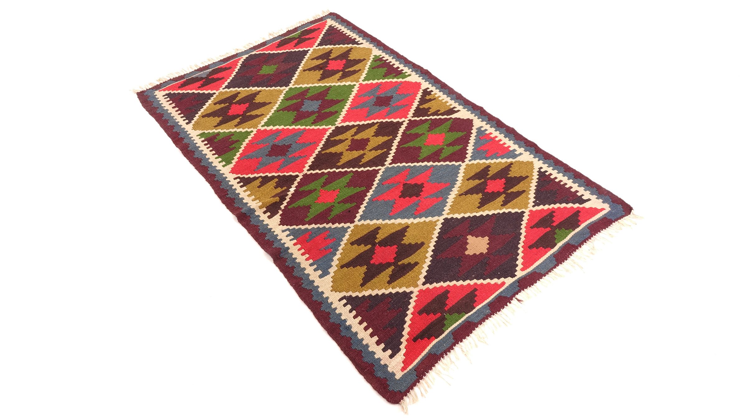 Perserteppich Kelim Ardebil 100x150 Handgewebt Braun Geometrisch Handarbeit Zimmer