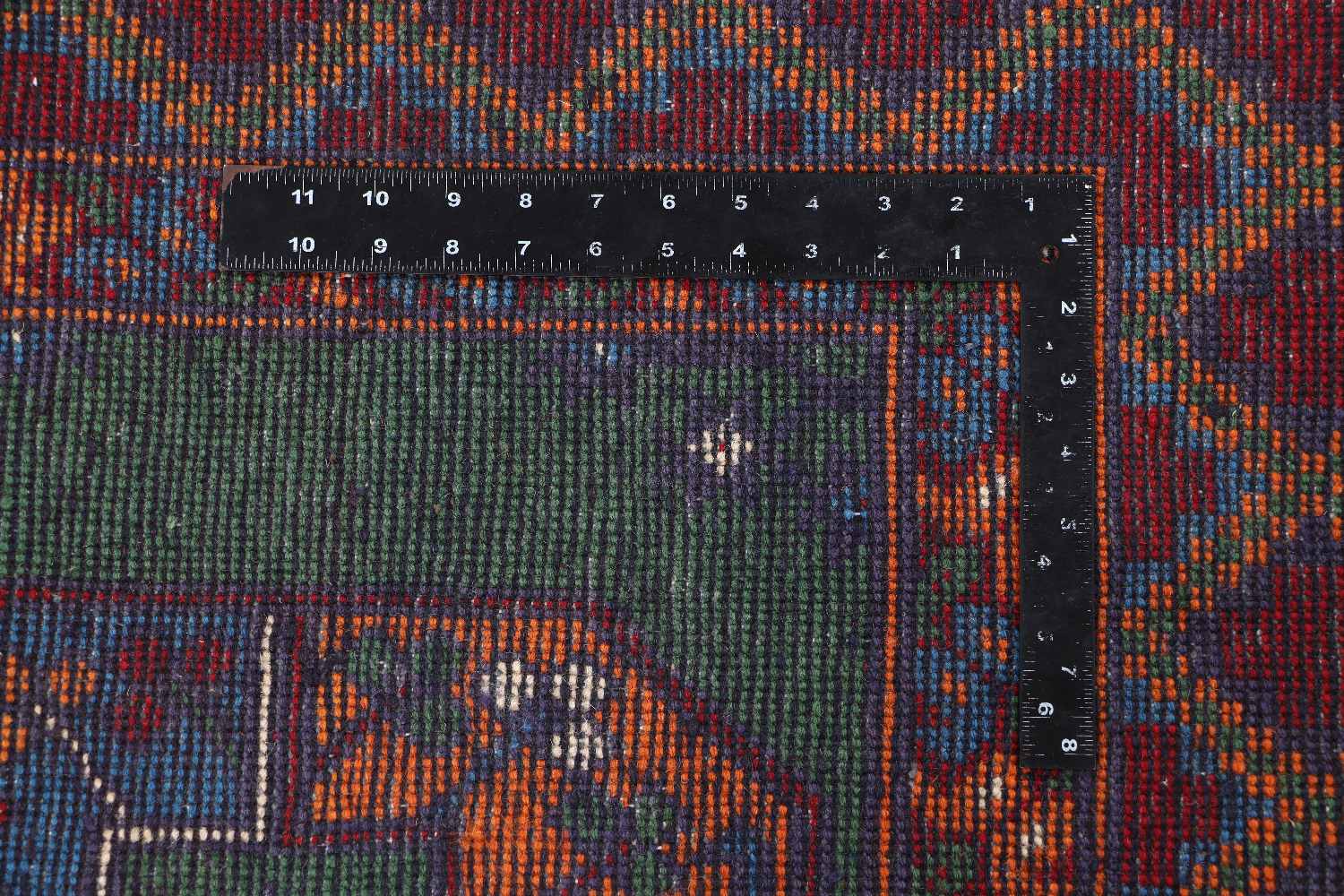 Afghan Akcha Rang Dar Teppich 150x200 Handgeknüpft Grün Durchgemustert Orient Kurzflor