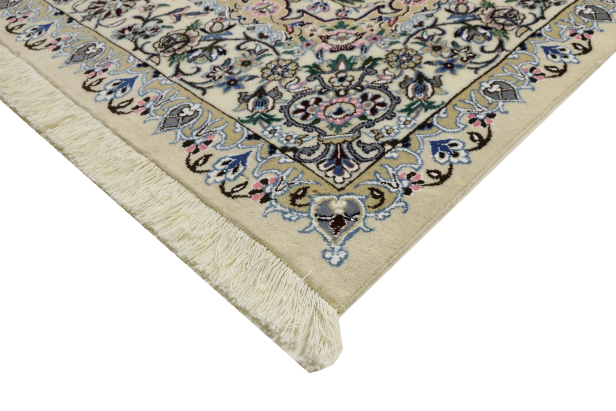 Perserteppich Nain 9LA 200x300 Handgeknüpft Dunkelblau Medaillon Orientalisch UNIKAT