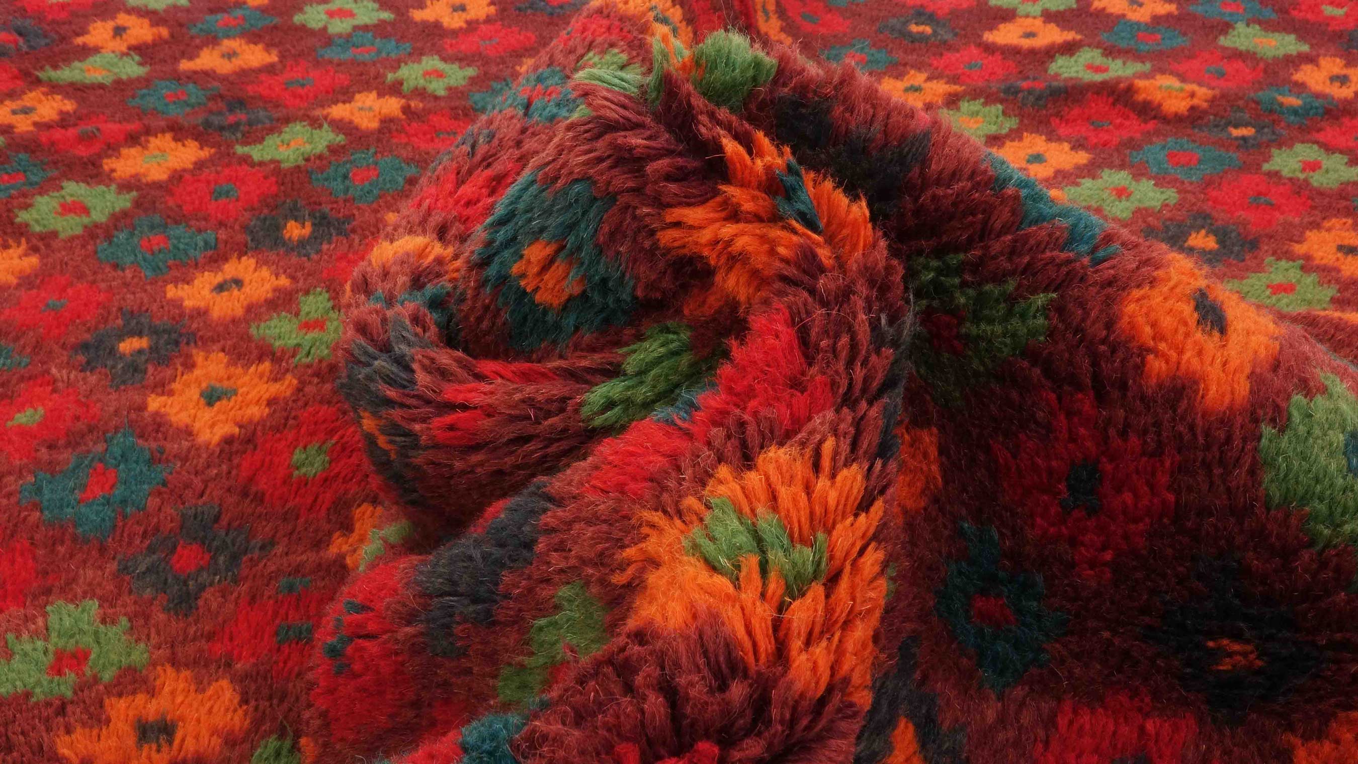 Gabbeh Teppich 110x180 Handgeknüpft Braun Durchgemustert Orientalisch UNIKAT Kurzflor