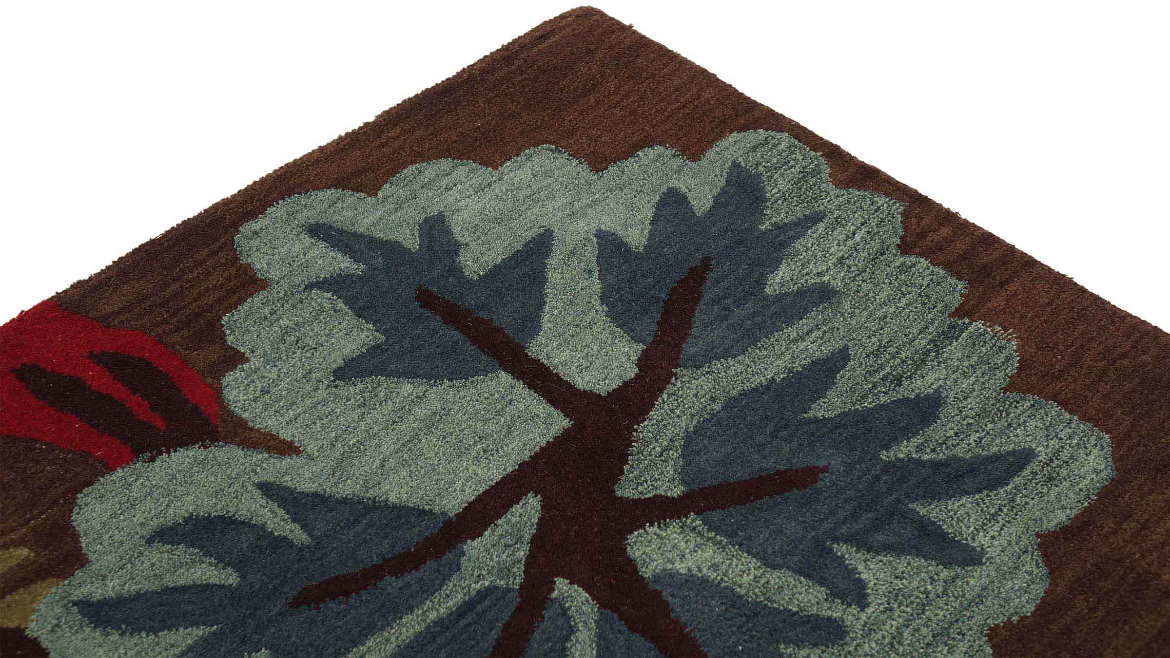 Handgefertigter Teppich Blüte 160x230 Weiß Floral Handarbeit Handtuft Modern