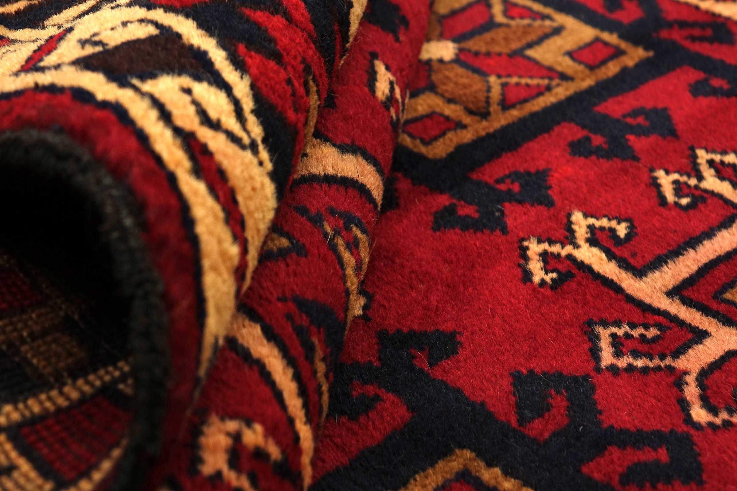 Afghan Belutsch Baluch 120x180 Handgeknüpft Orientteppich Rot Durchgemustert