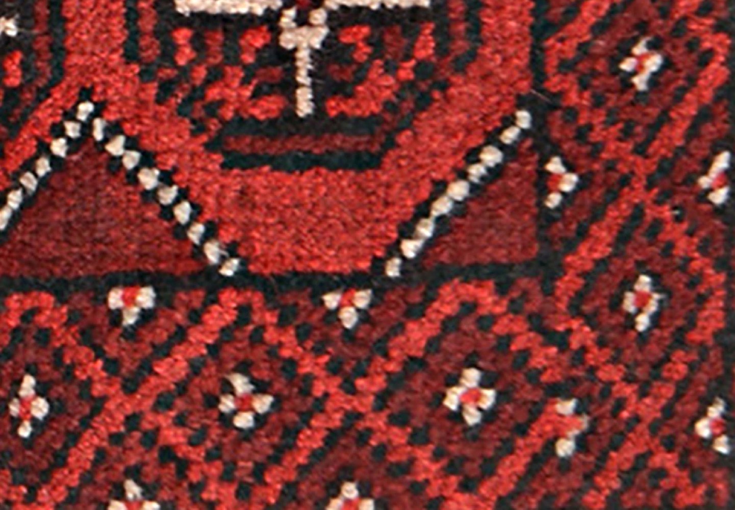 Afghan Aqcha Poshti Teppich 40x60 Handgeknüpft Rot Geometrisch Orient Kurzflor