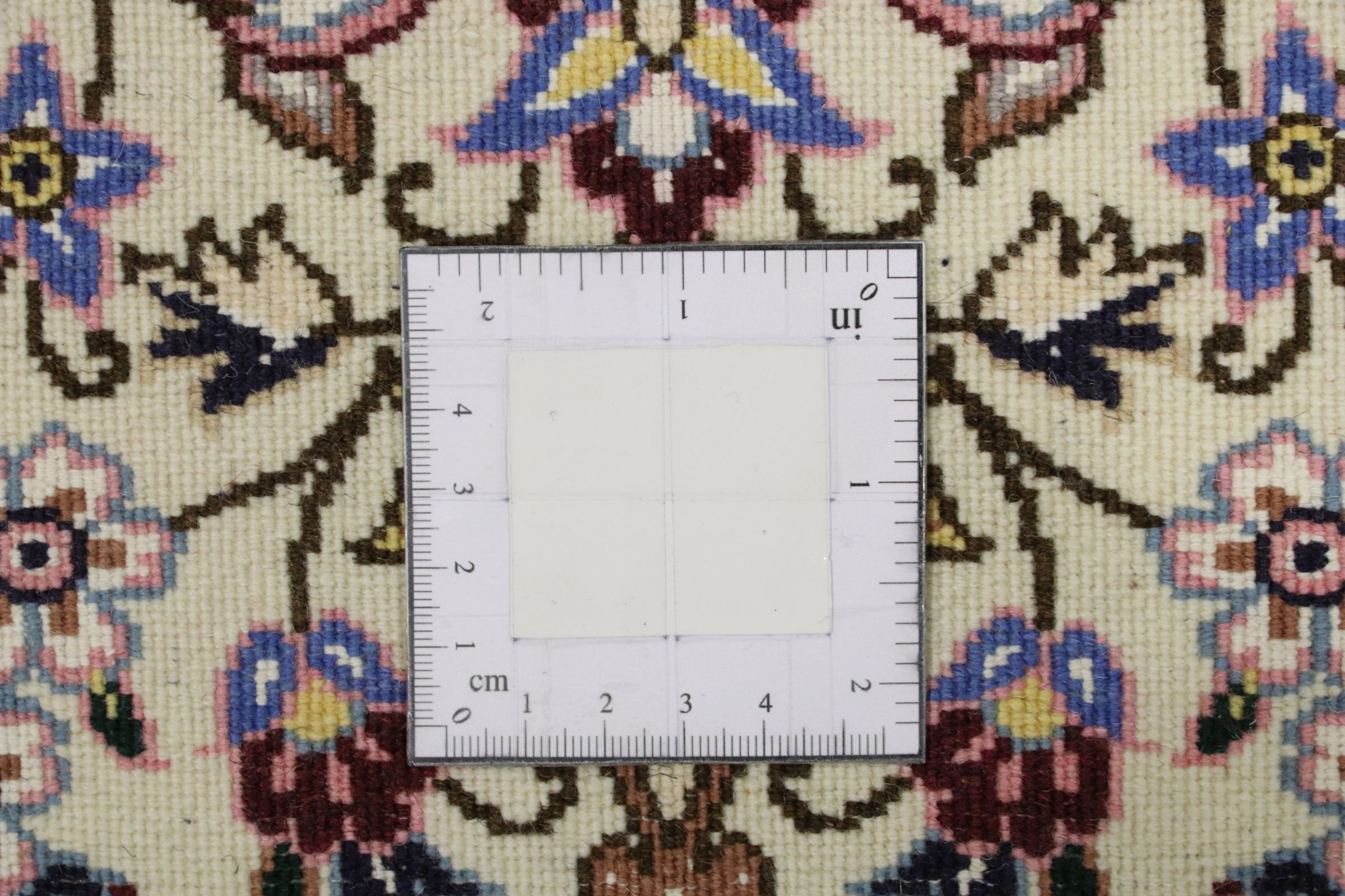 Perserteppich Nain 9LA 60x90 Handgeknüpft Weiß Medaillon Orientalisch UNIKAT Kurzflor
