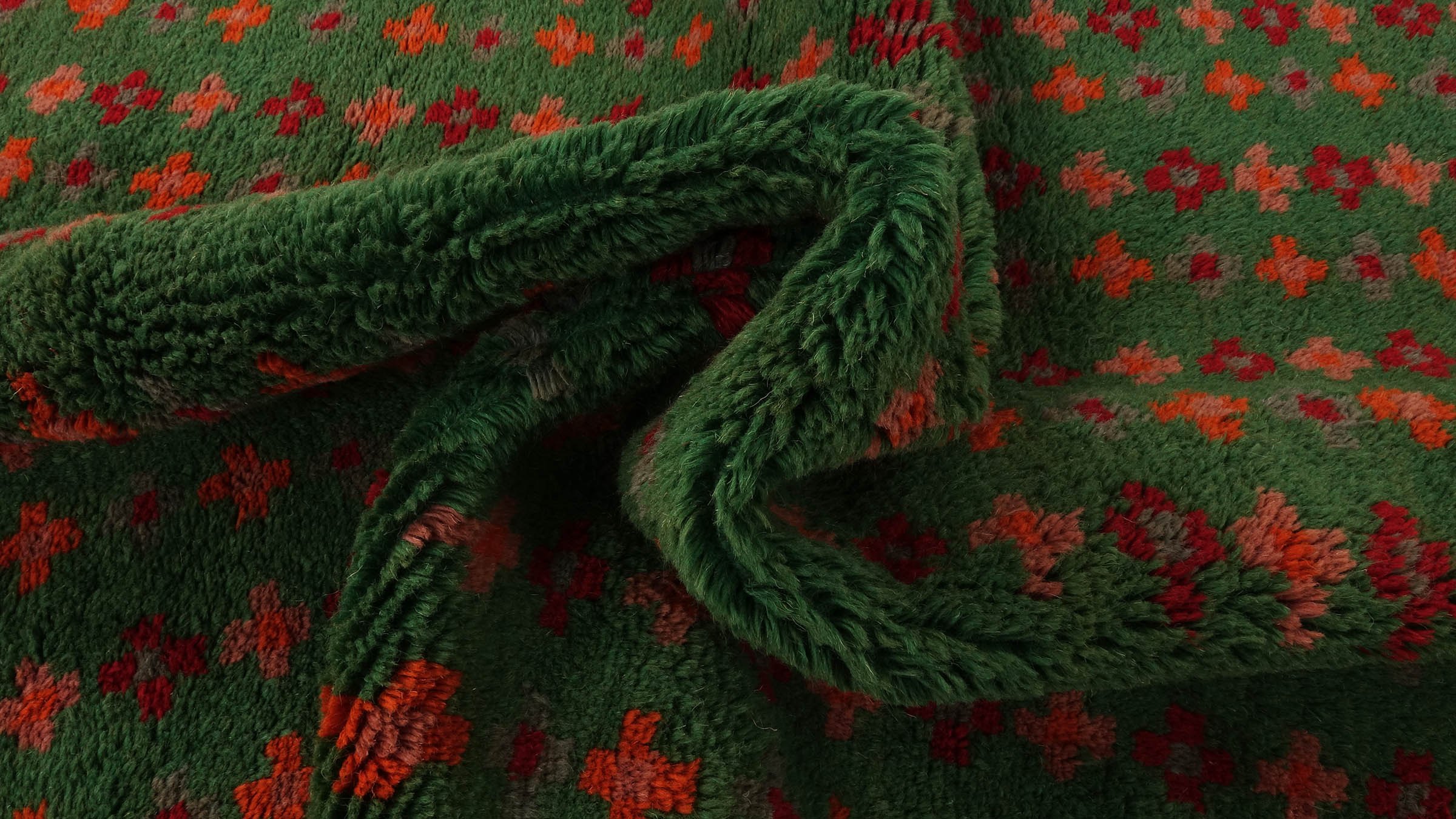 Gabbeh Teppich 120x170 Handgeknüpft Grün Gestreift Orientalisch UNIKAT Kurzflor