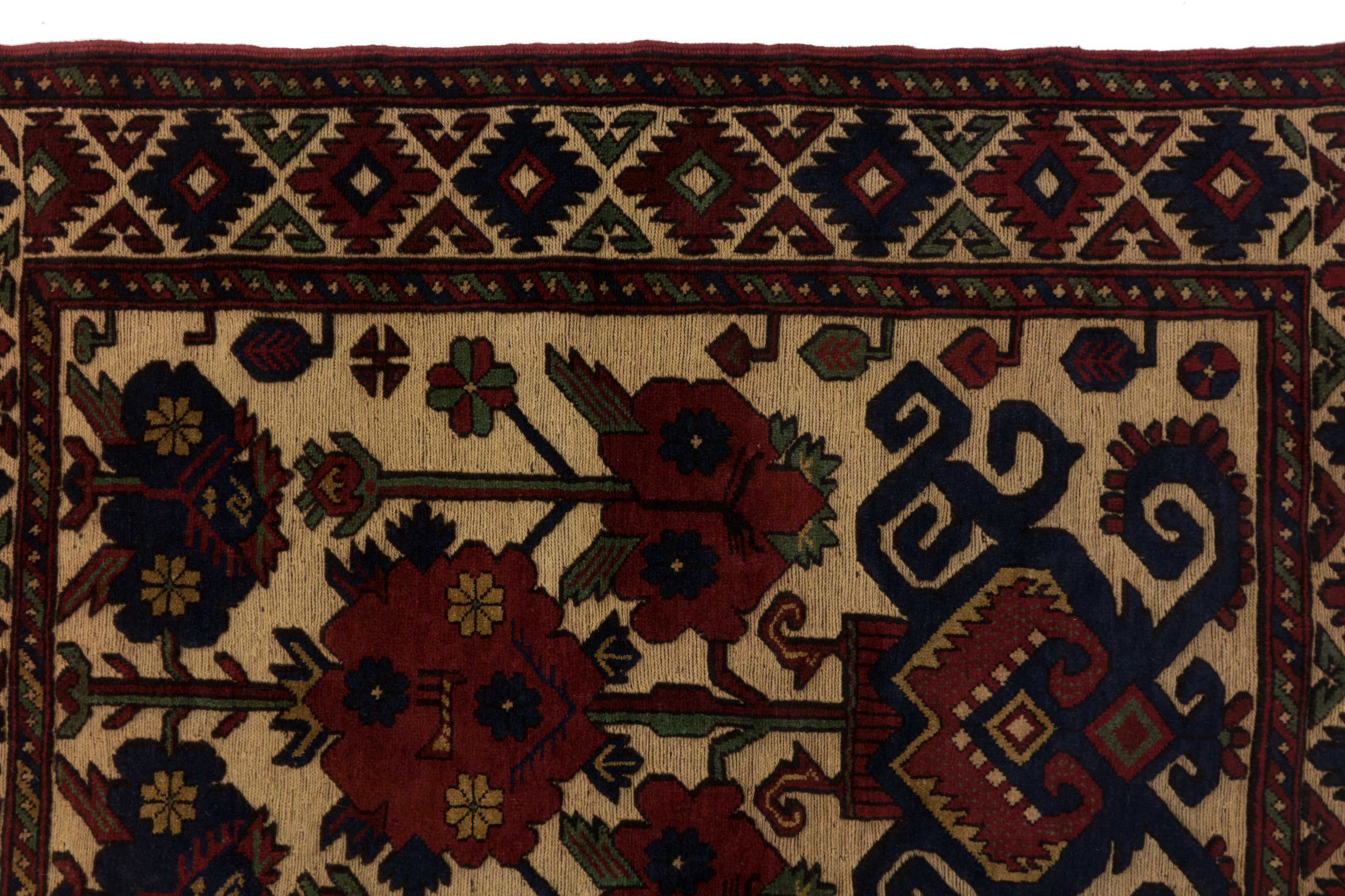 Afghan Gol Barjasta 120x180 Handgewebt Teppich Mehrfarbig Blumenmuster