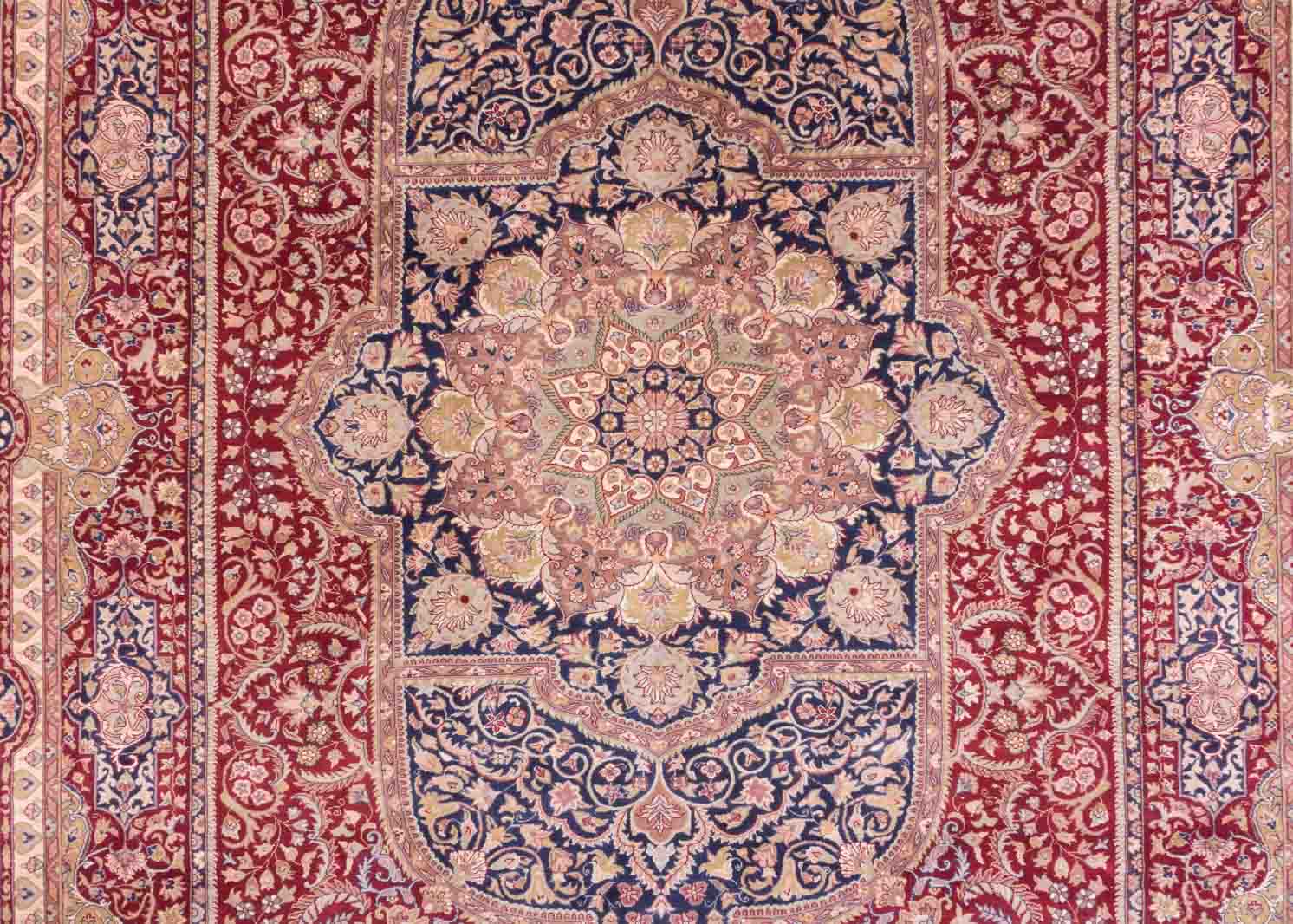 Afghan Chobi Ziegler Fein 280x370 Handgeknüpft Teppich Rot Medaillon Kurzflor