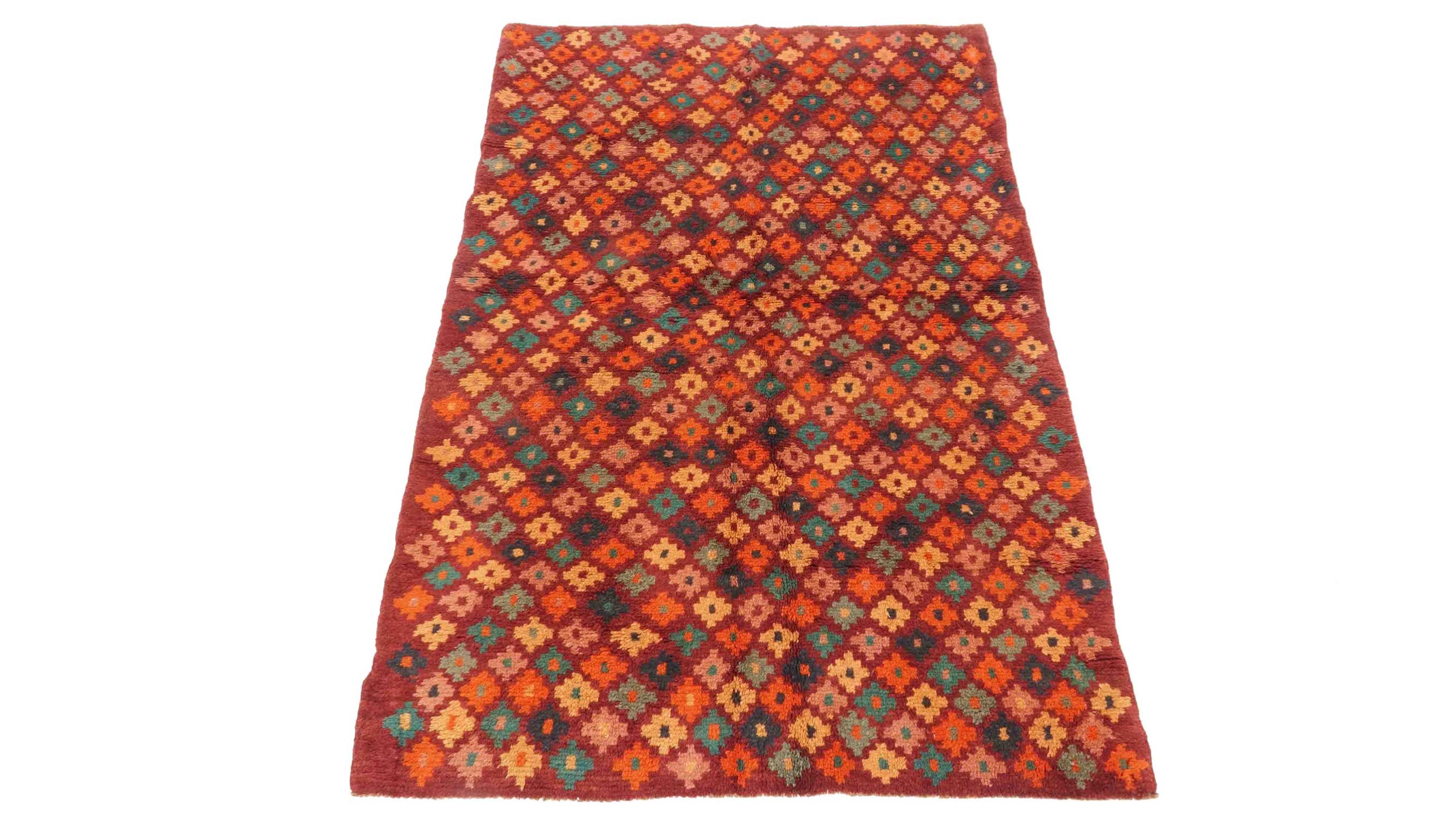 Gabbeh Teppich 120x170 Handgeknüpft Braun Durchgemustert Orientalisch UNIKAT Kurzflor