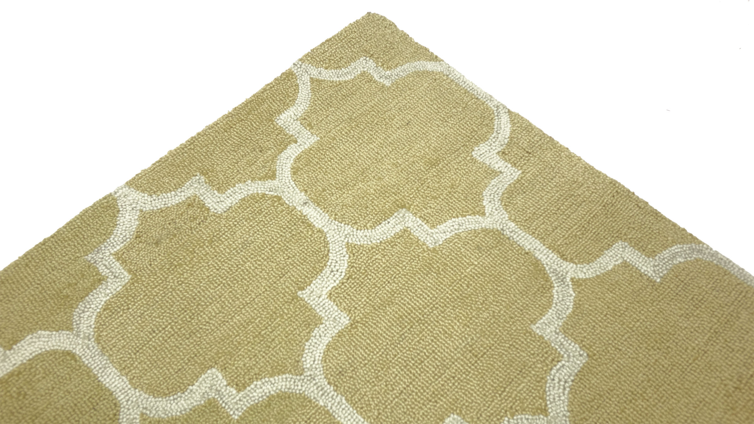 Handgefertigter moderner Wollteppich 160x230 Beige Ornamente Handarbeit Handtuft