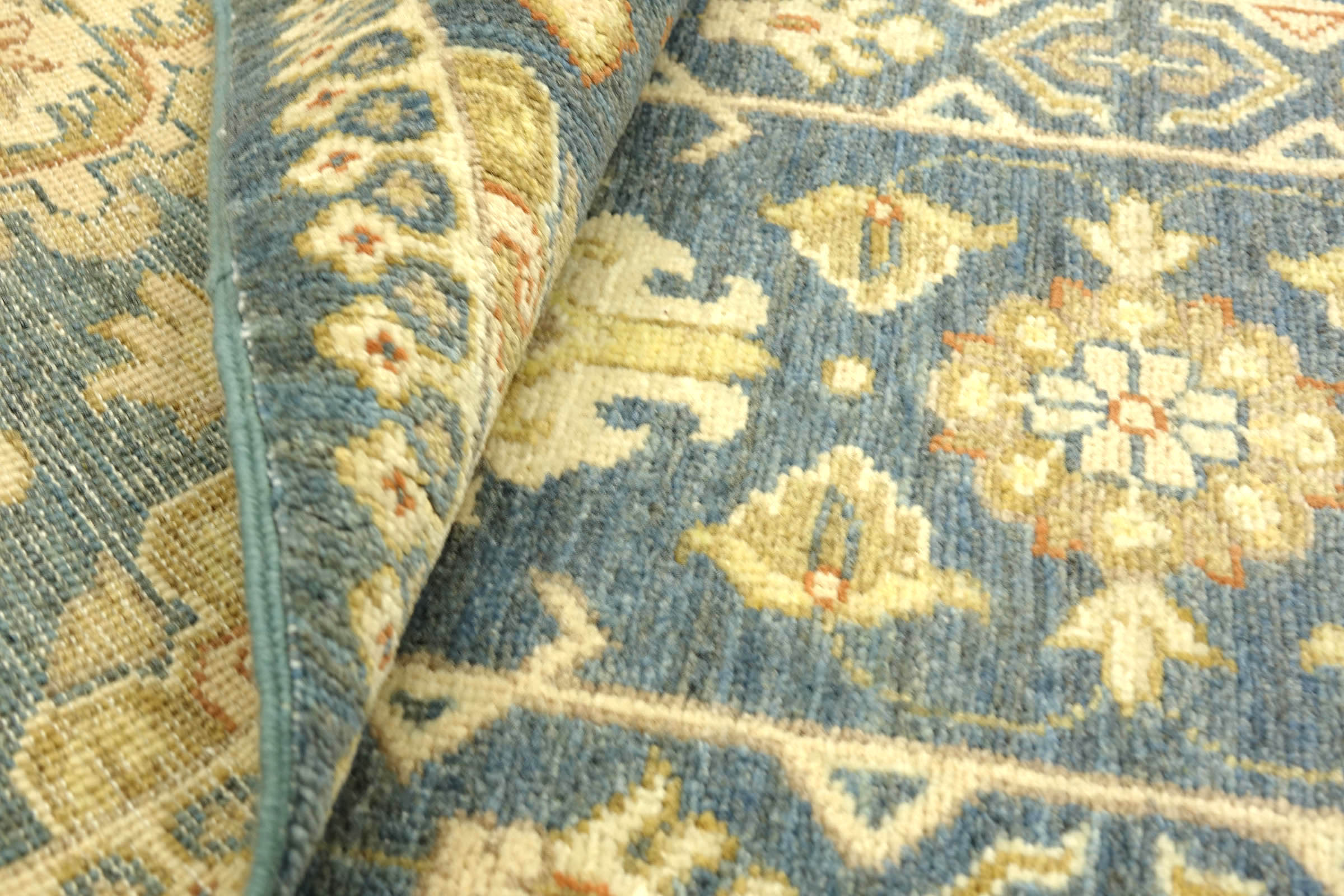 Afghan Chobi Ziegler 80x320 Handgeknüpft Orientteppich Läufer Blau Blumenmuster
