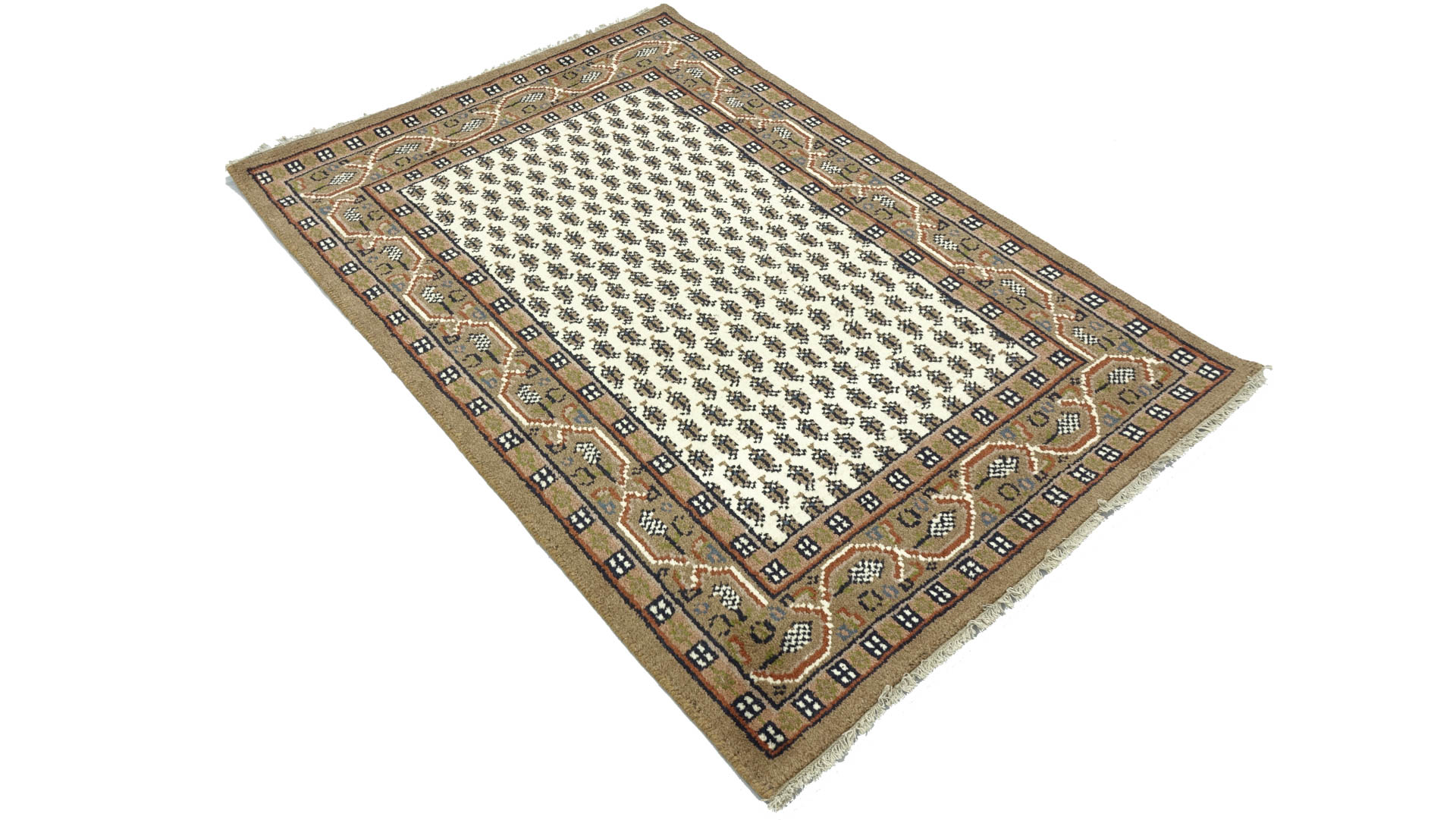 Mir Sarough Wohnzimmerteppiche 120x180 160x230 200x300 Rot Beige Kurzflor Wolle